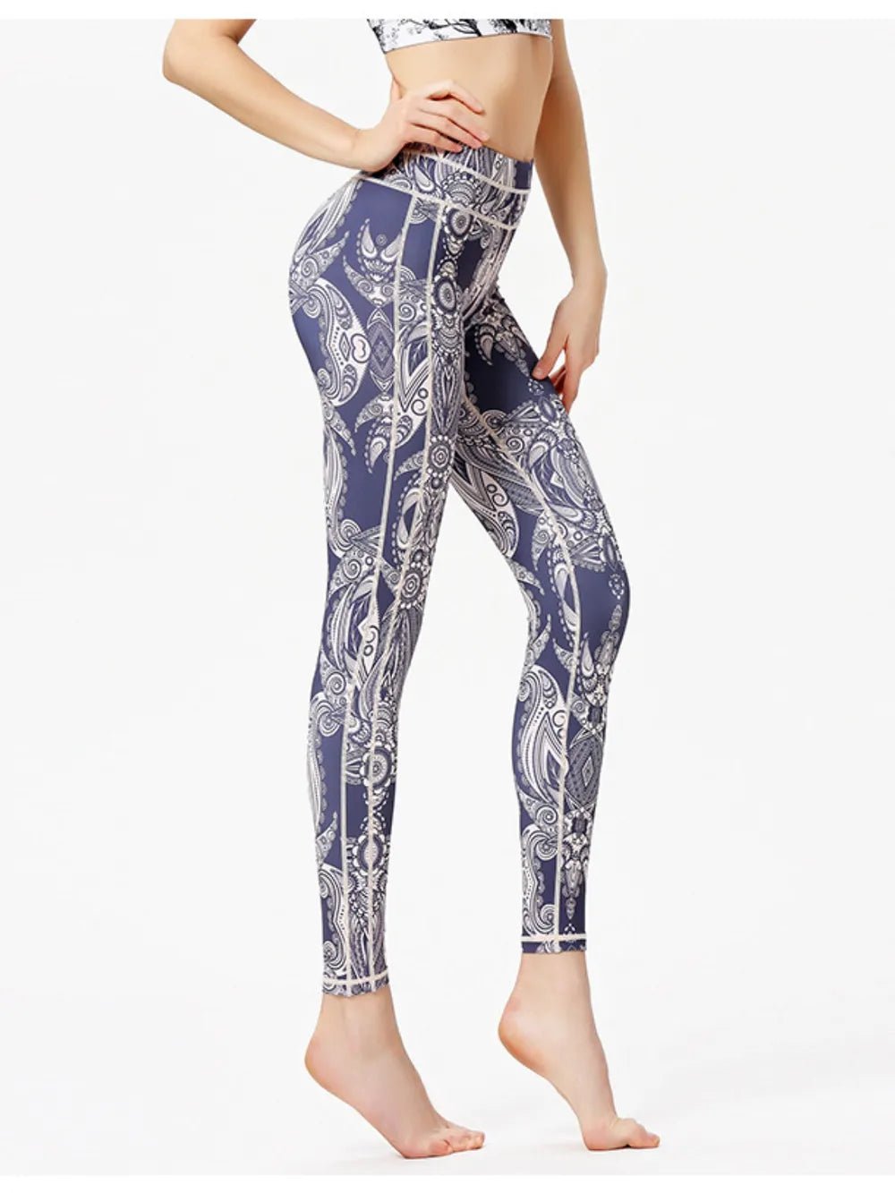 Printed Active High Waist Leggings - Flip Flop Dynasty
