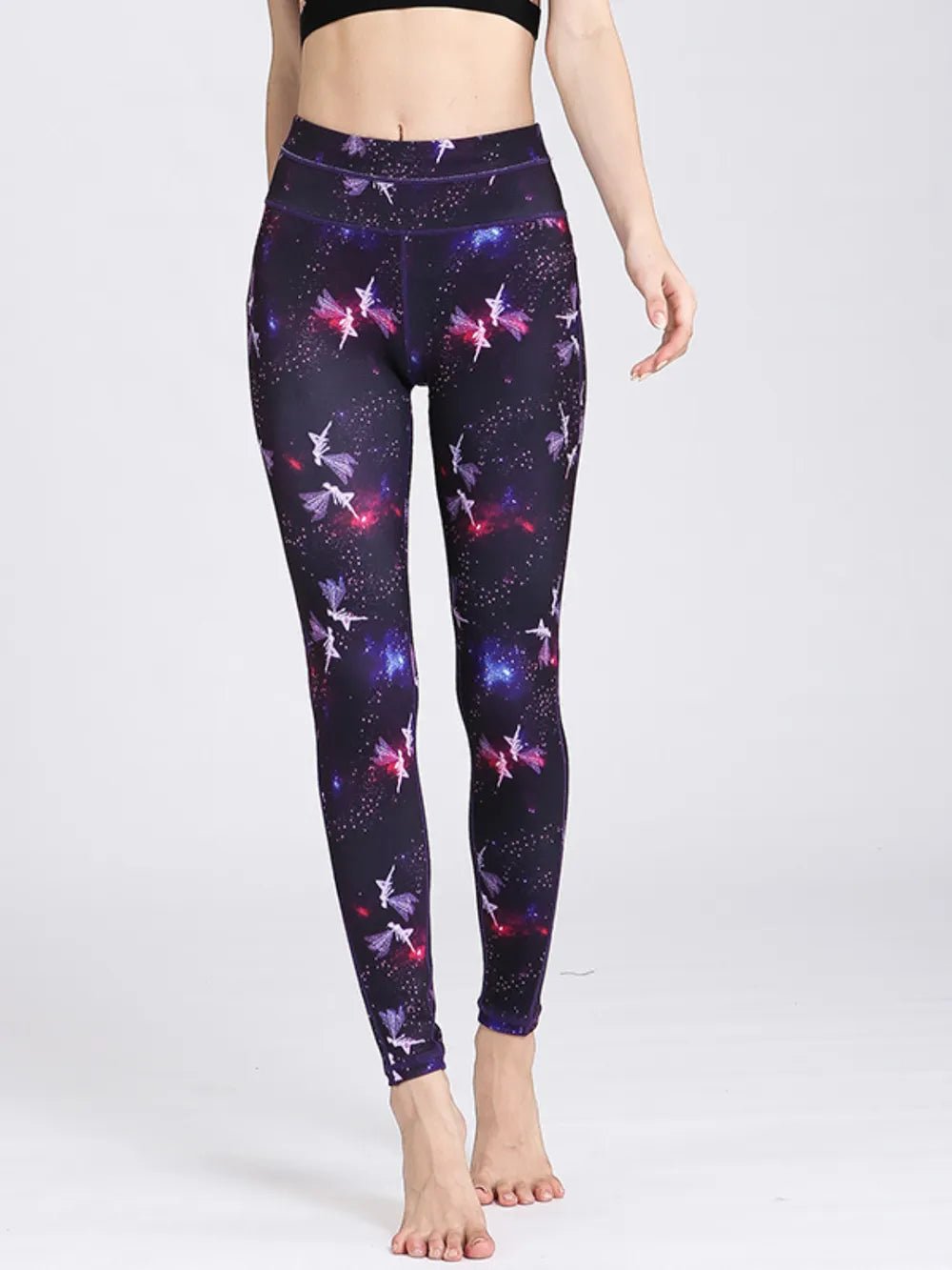 Printed Active High Waist Leggings - Flip Flop Dynasty