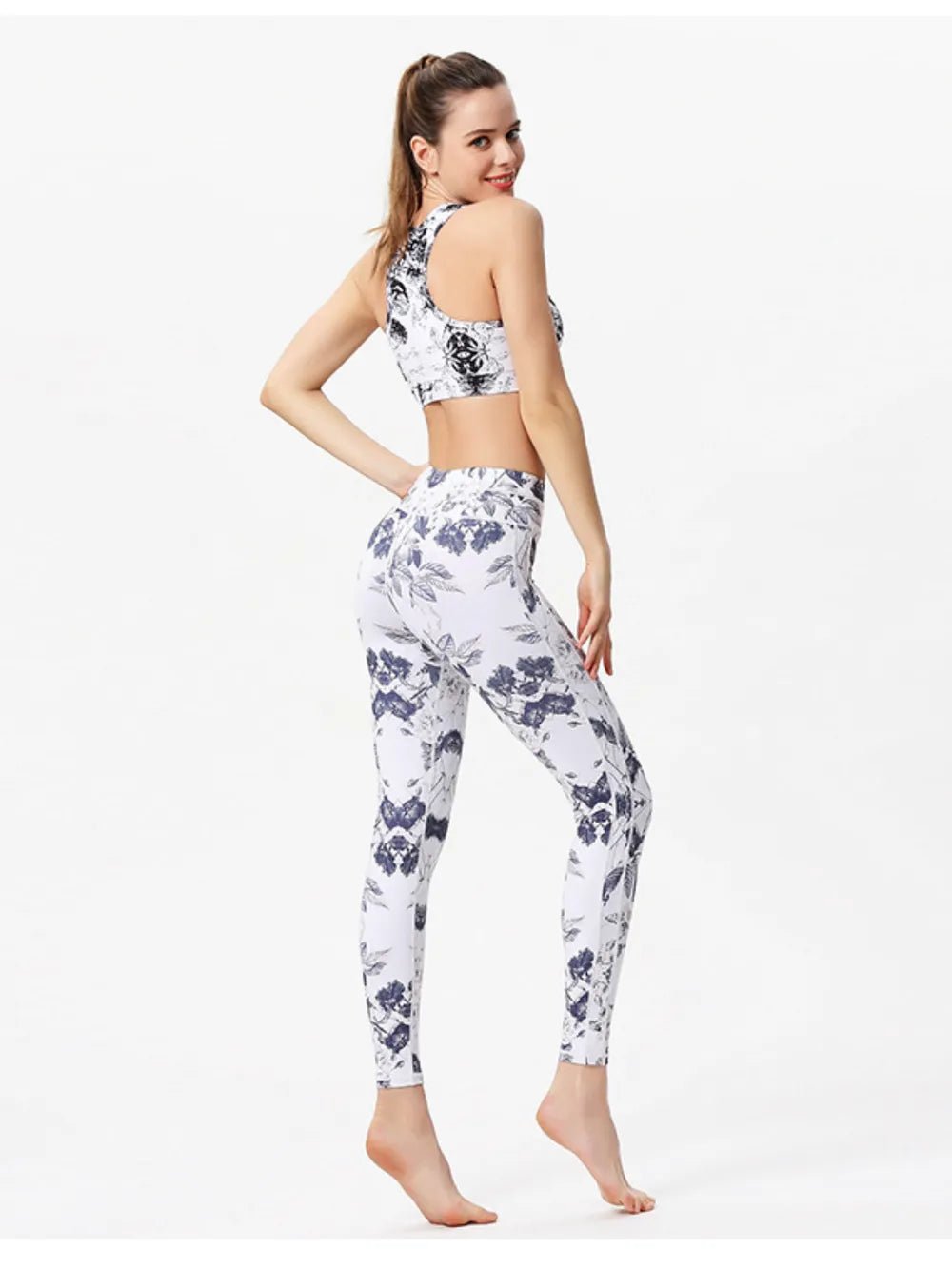 Printed Active High Waist Leggings - Flip Flop Dynasty