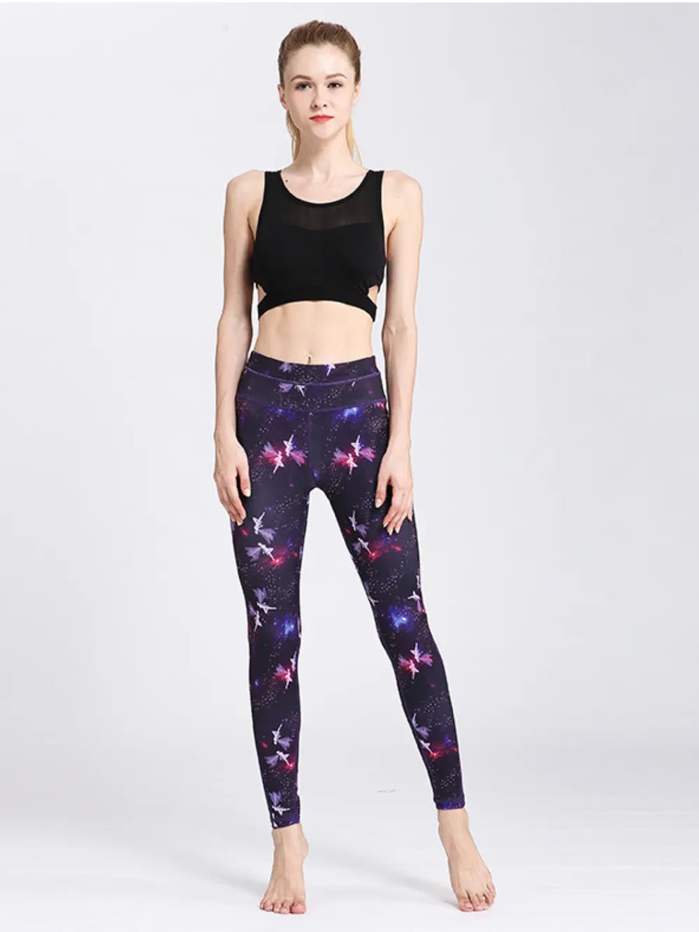 Printed Active High Waist Leggings - Flip Flop Dynasty