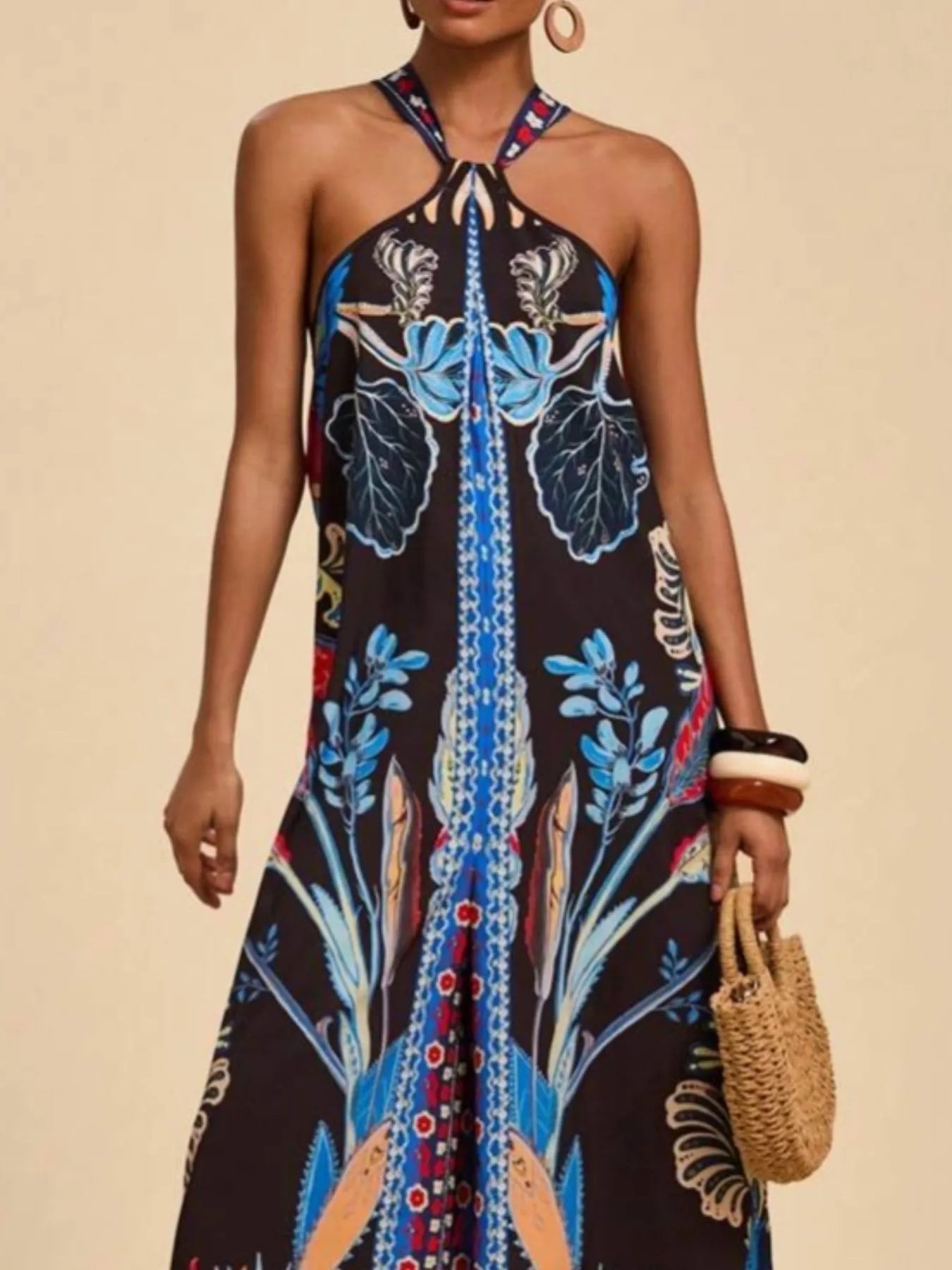 Printed Halter Wide - Leg Jumpsuit - Flip Flop Dynasty