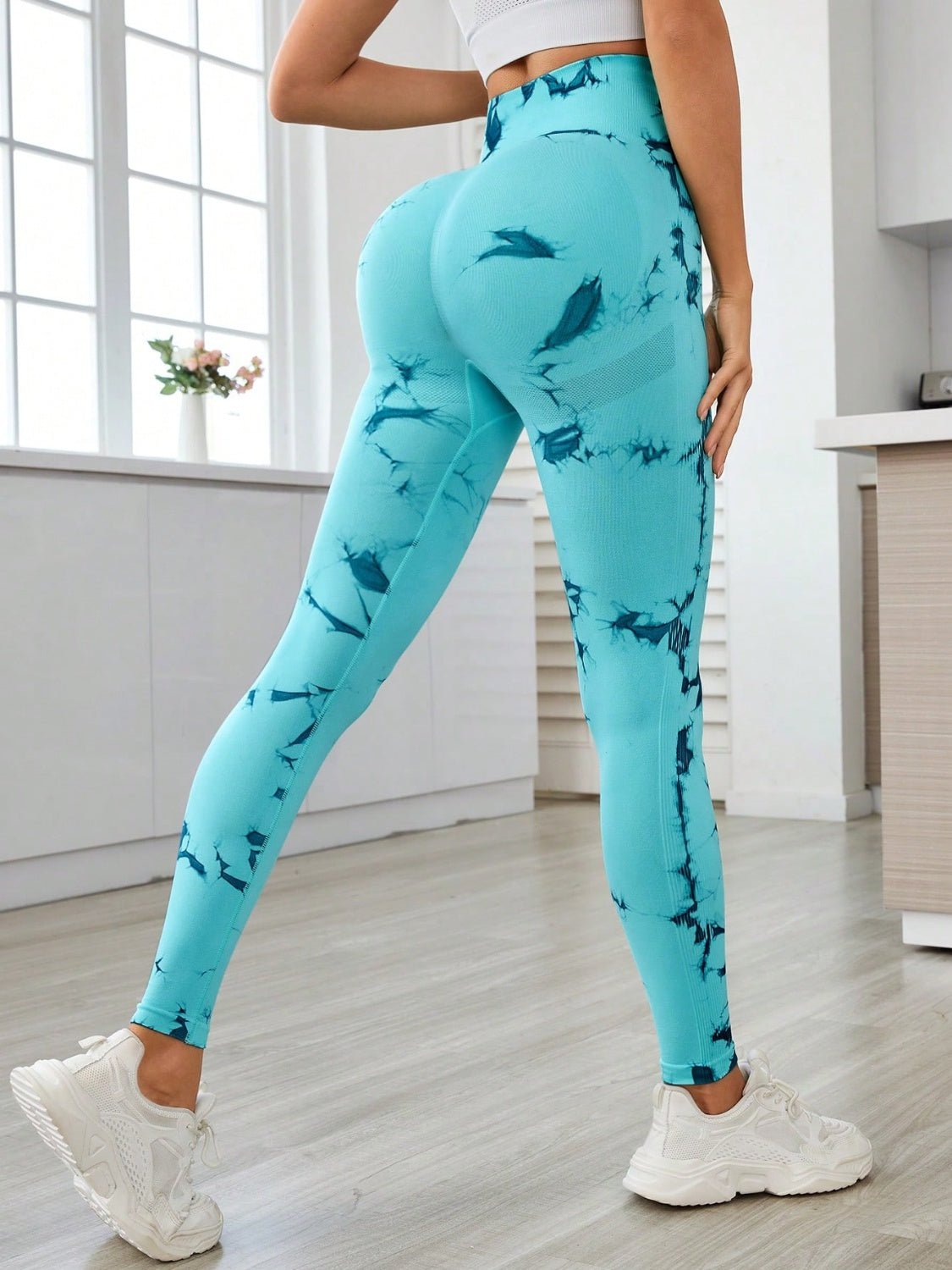 Printed High Waist Active Leggings - Flip Flop Dynasty