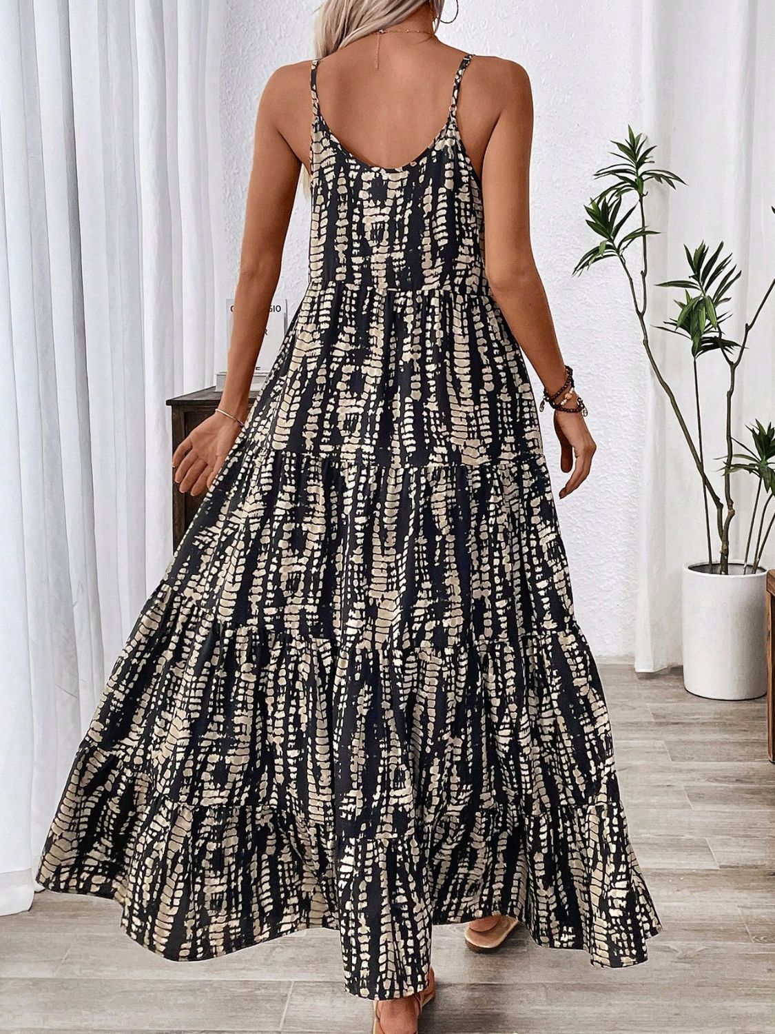 Printed Scoop Neck Maxi Cami Dress - Flip Flop Dynasty