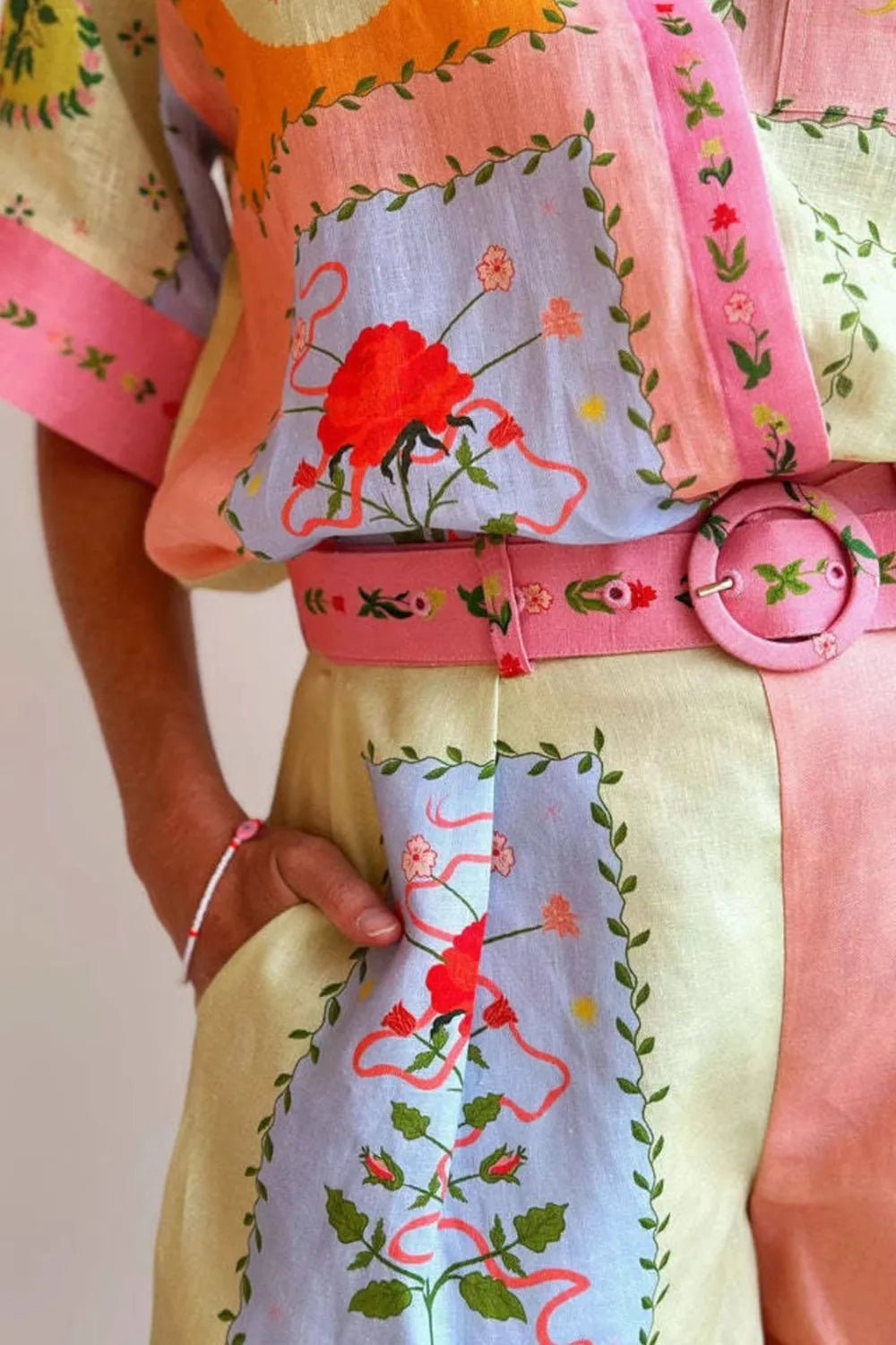 Printed Short Sleeve Shirt and Shorts Set - Flip Flop Dynasty
