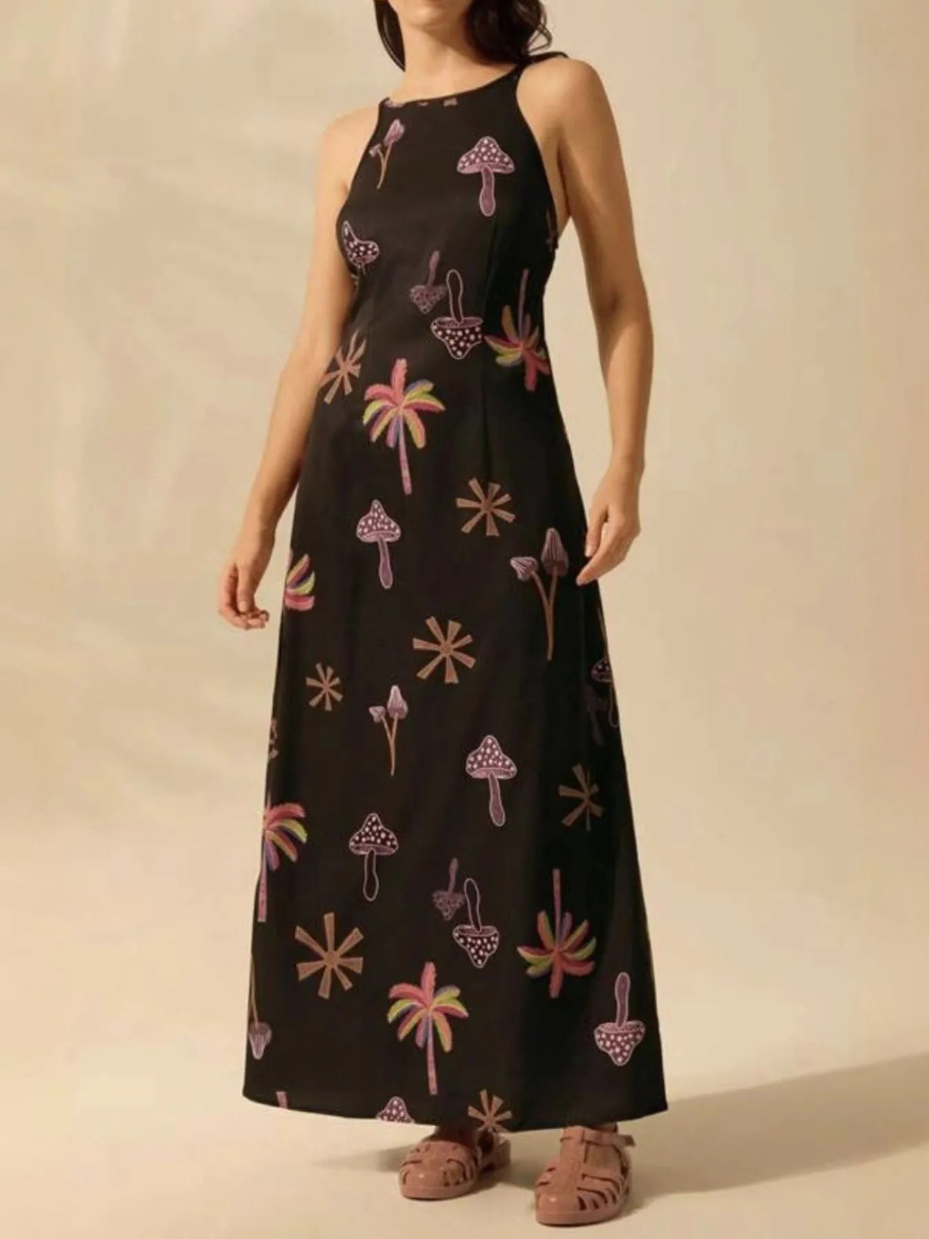Printed Sleeveless Maxi Dress - Flip Flop Dynasty