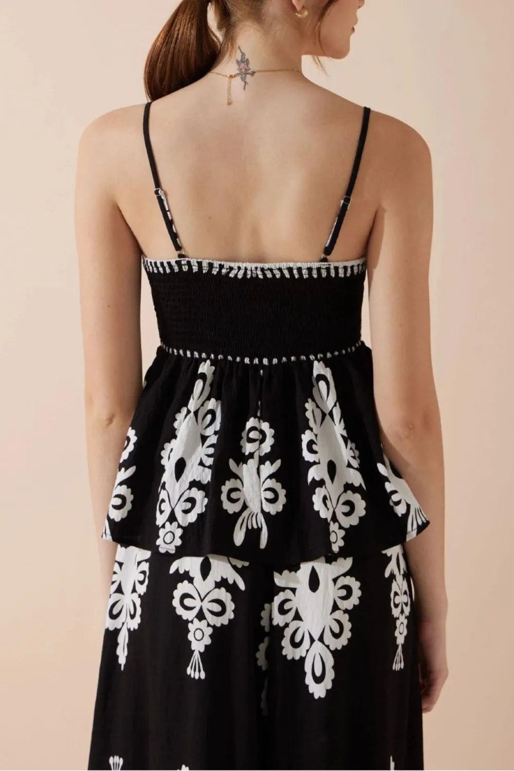 Printed Square Neck Cami and Wide Leg Pants Set - Flip Flop Dynasty