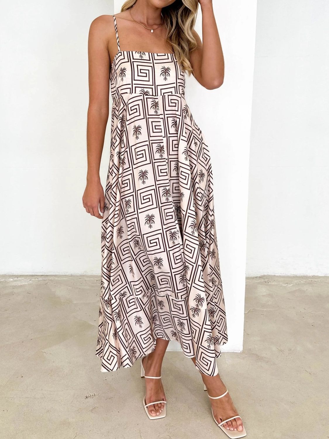 Printed Square Neck Cami Dress - Flip Flop Dynasty