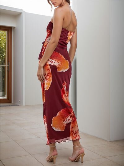 Printed Tube Sleeveless Maxi Dress - Flip Flop Dynasty