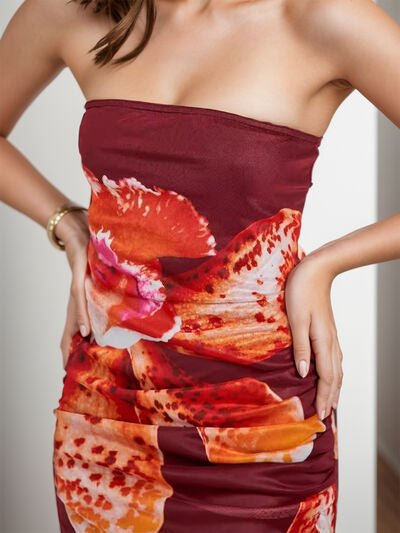 Printed Tube Sleeveless Maxi Dress - Flip Flop Dynasty
