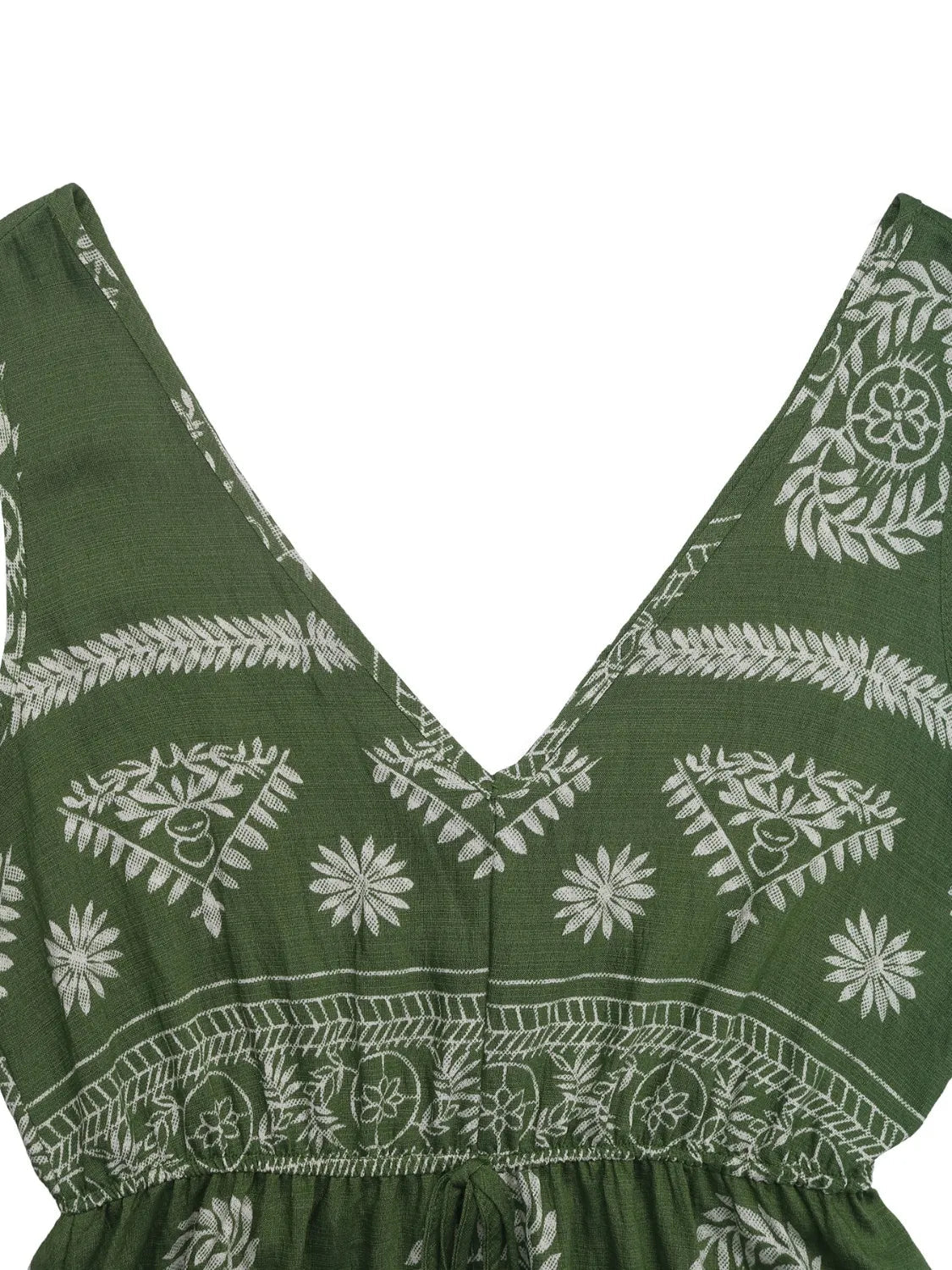 Printed V - Neck Sleeveless Dress - Flip Flop Dynasty