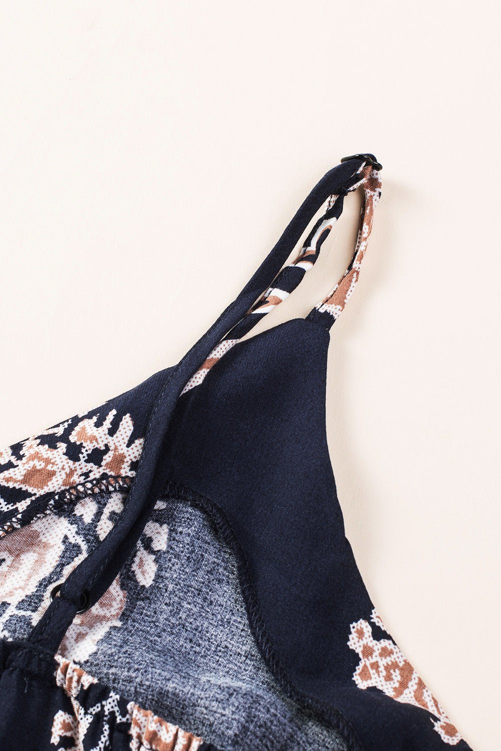 Printed V - Neck Sleeveless Jumpsuit - Flip Flop Dynasty