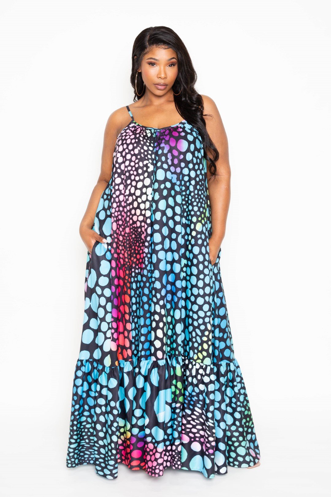 Printed Voluminous Maxi Dress - Flip Flop Dynasty