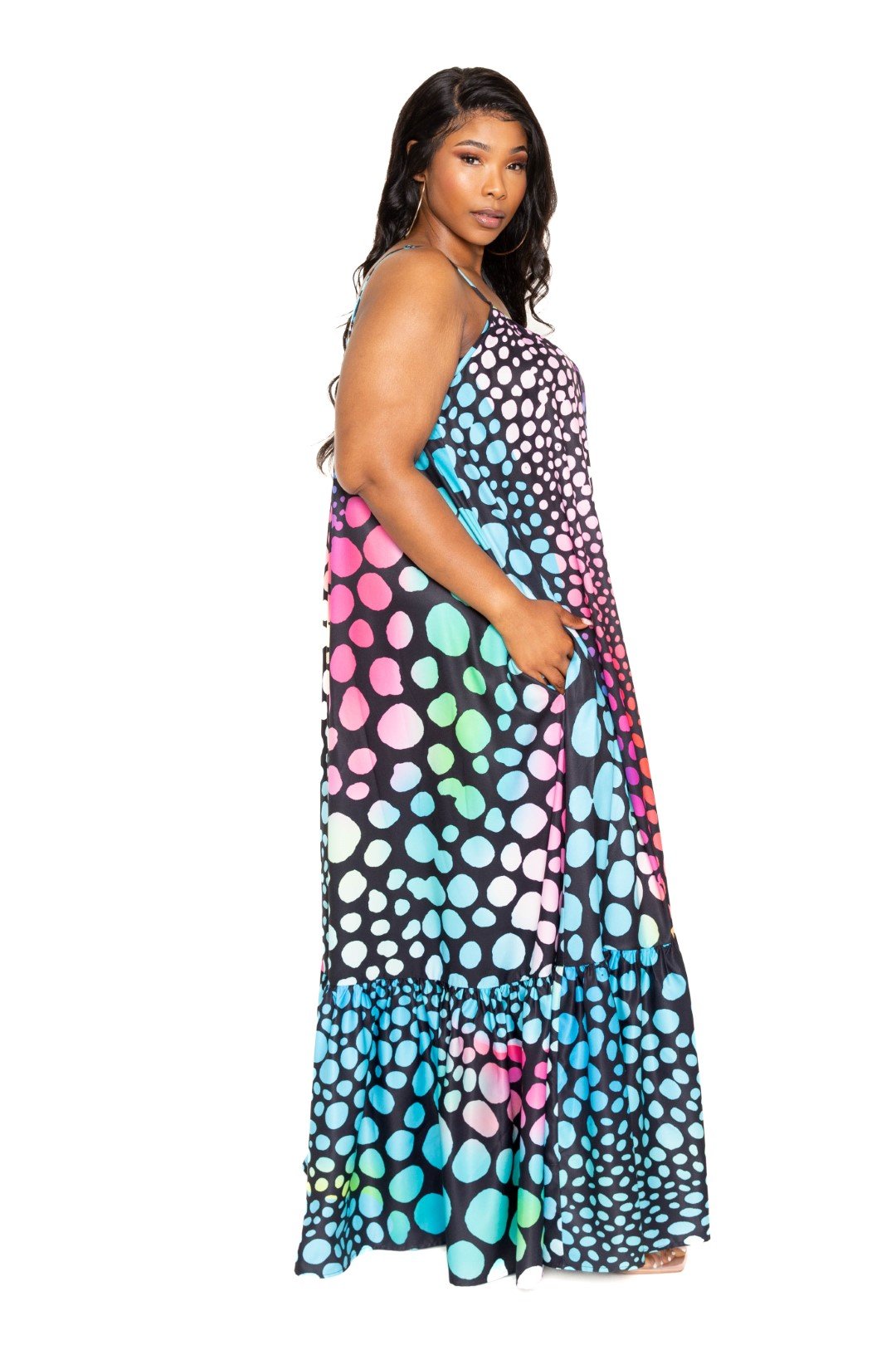 Printed Voluminous Maxi Dress - Flip Flop Dynasty