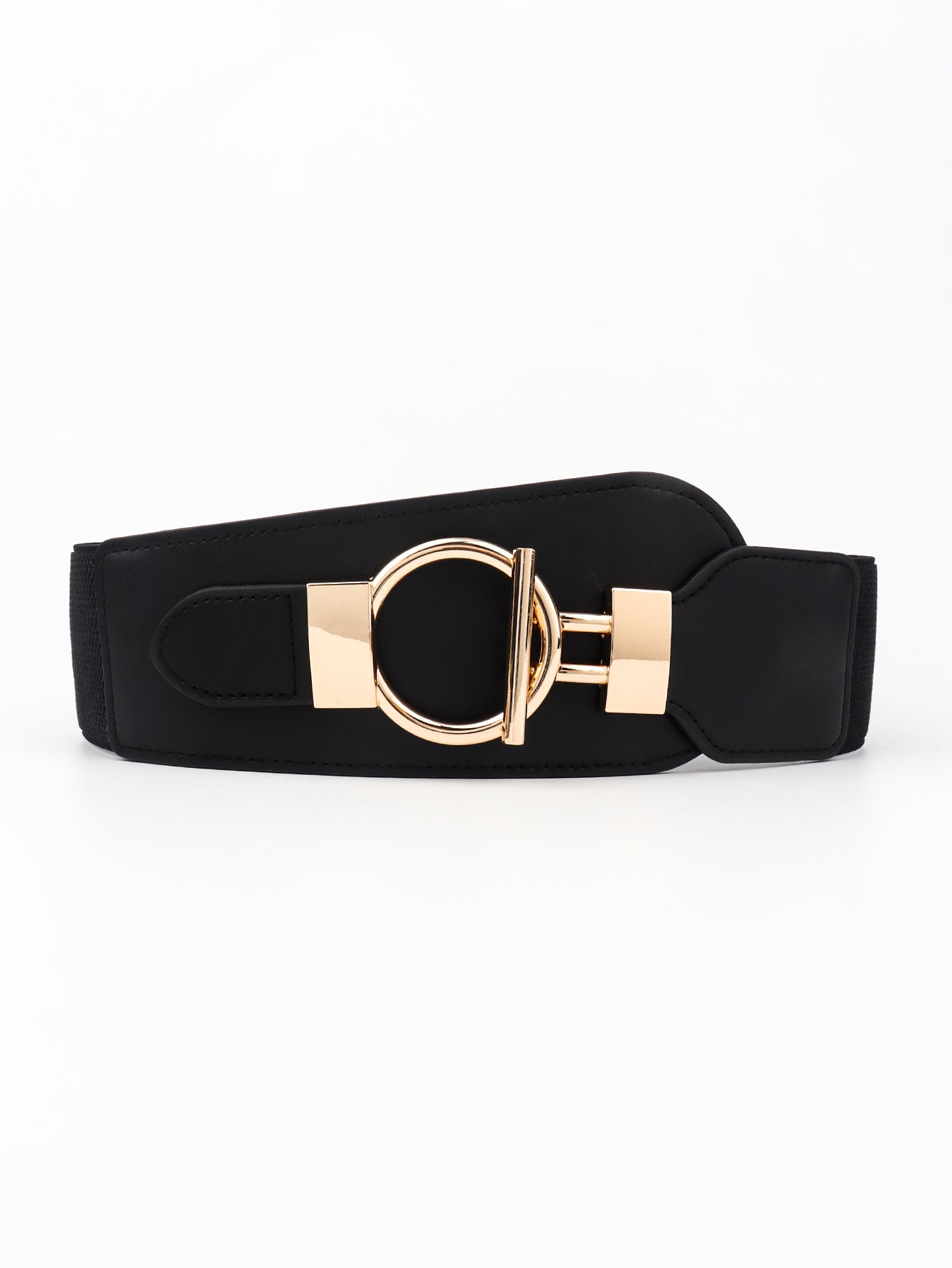 PU Elastic Wide Belt with Alloy Buckle - Flip Flop Dynasty