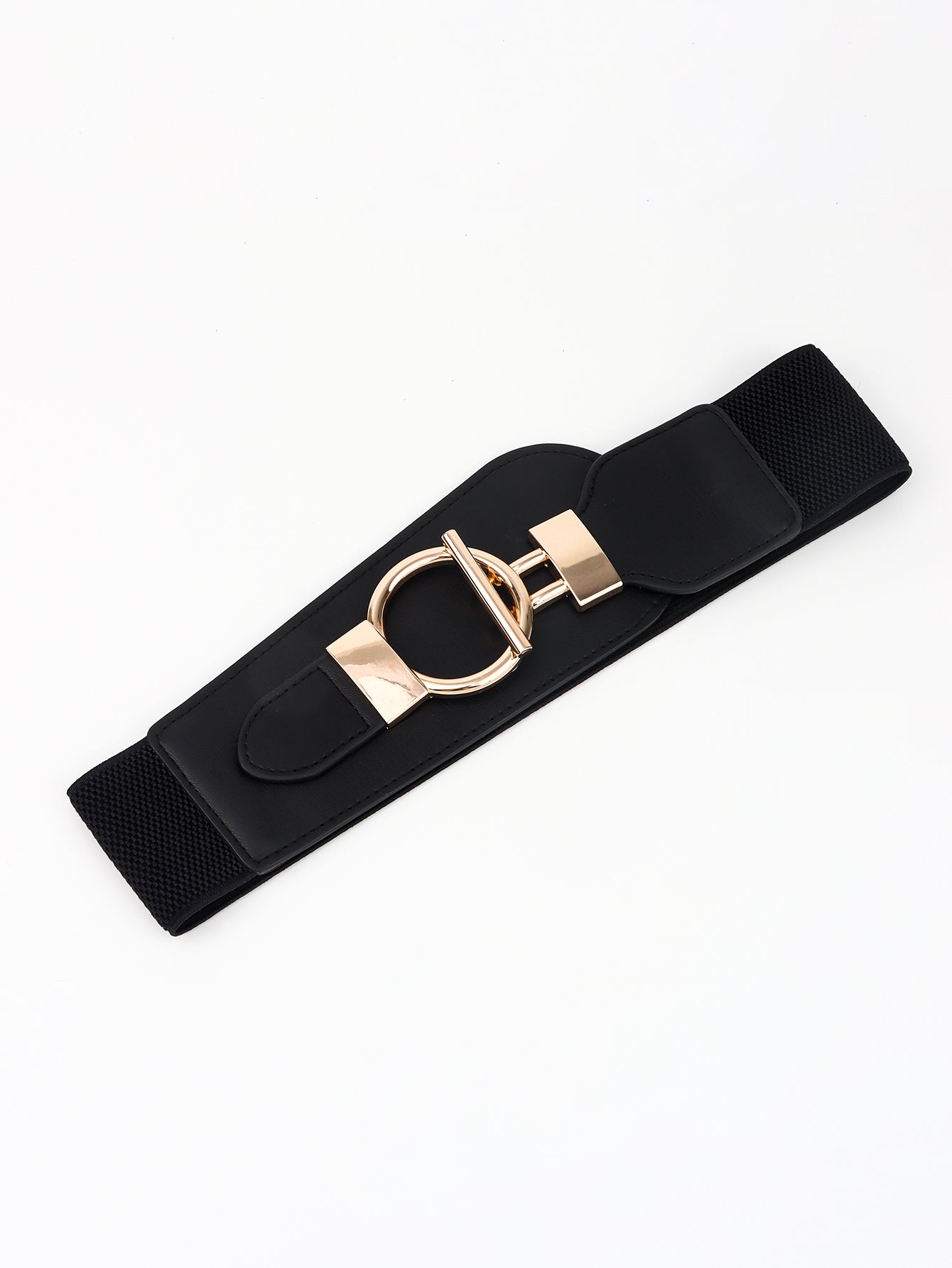 PU Elastic Wide Belt with Alloy Buckle - Flip Flop Dynasty