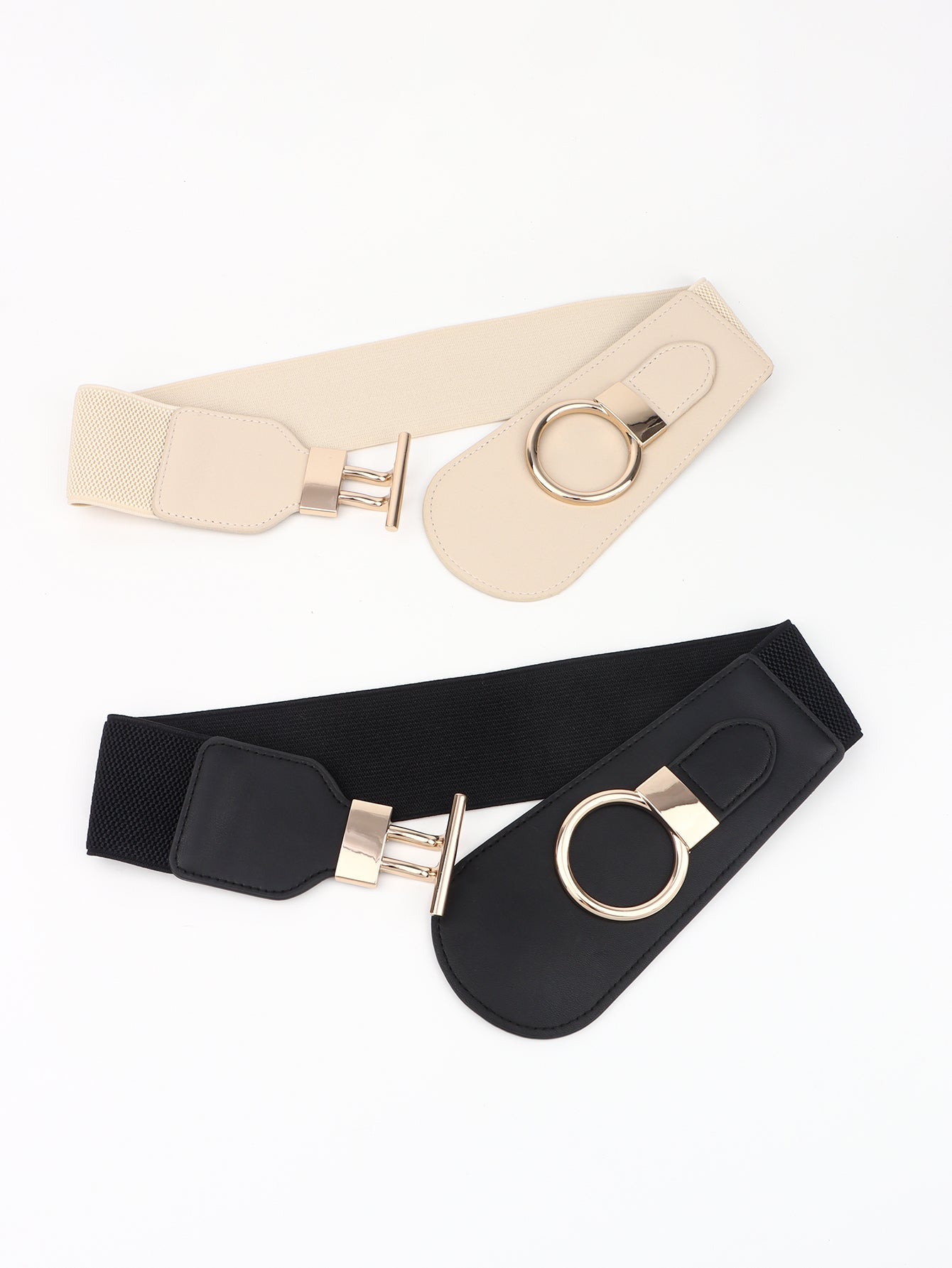 PU Elastic Wide Belt with Alloy Buckle - Flip Flop Dynasty
