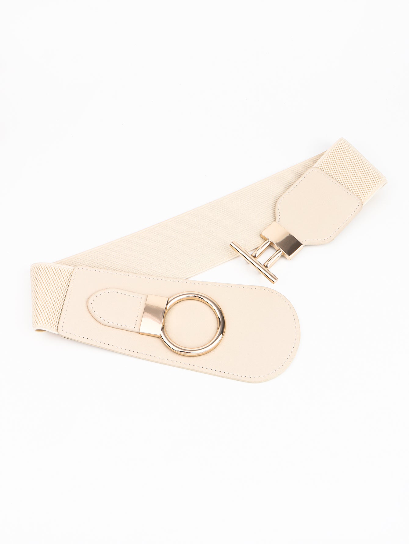 PU Elastic Wide Belt with Alloy Buckle - Flip Flop Dynasty