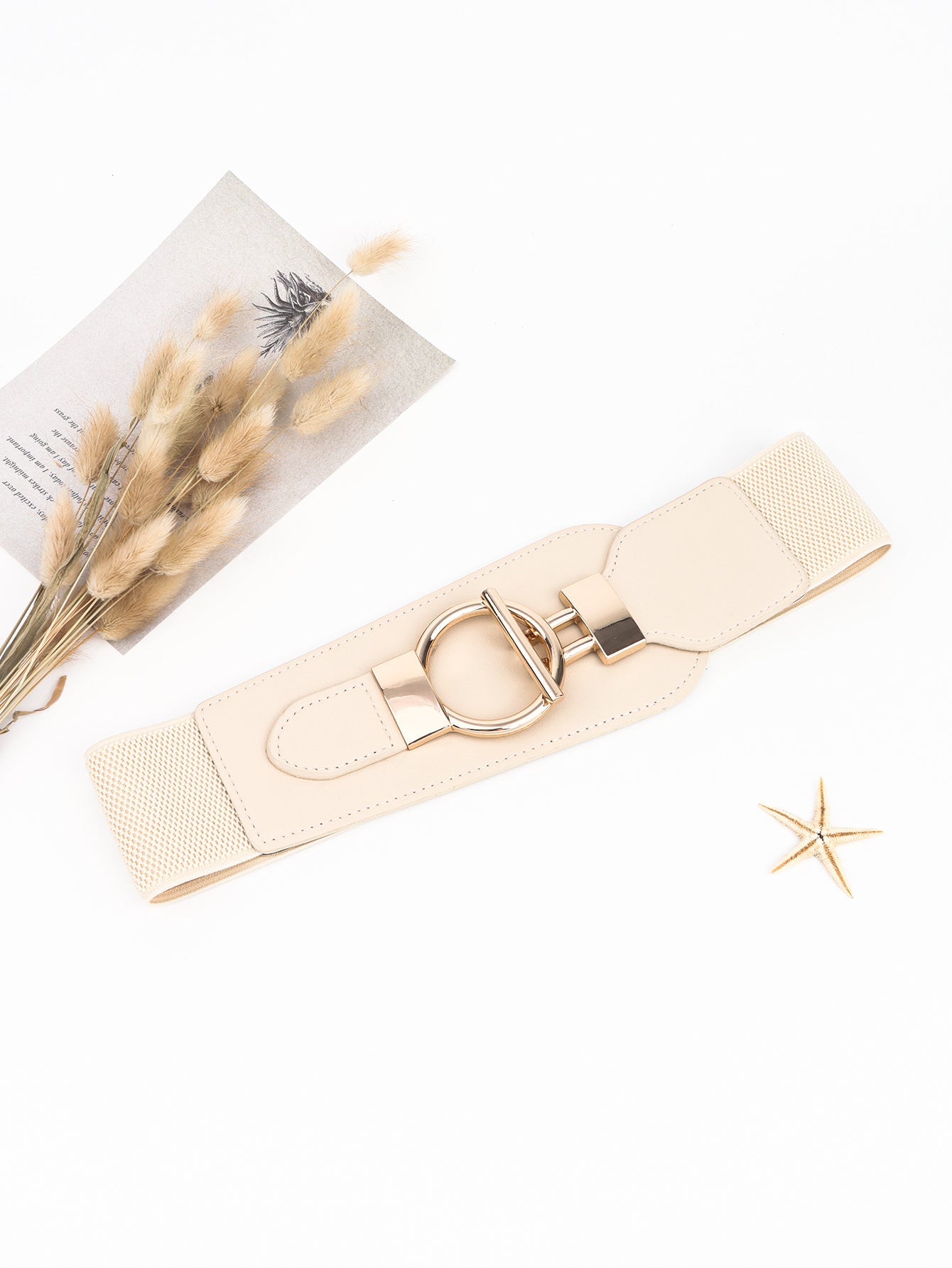 PU Elastic Wide Belt with Alloy Buckle - Flip Flop Dynasty