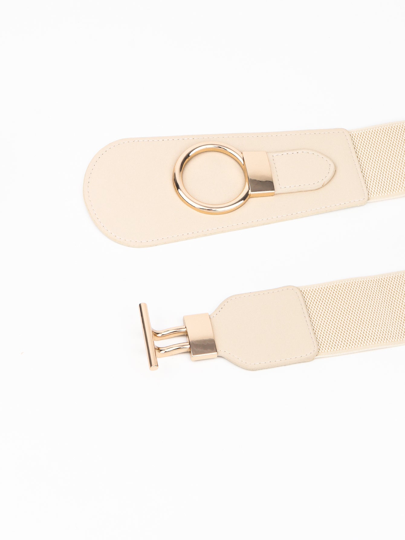 PU Elastic Wide Belt with Alloy Buckle - Flip Flop Dynasty