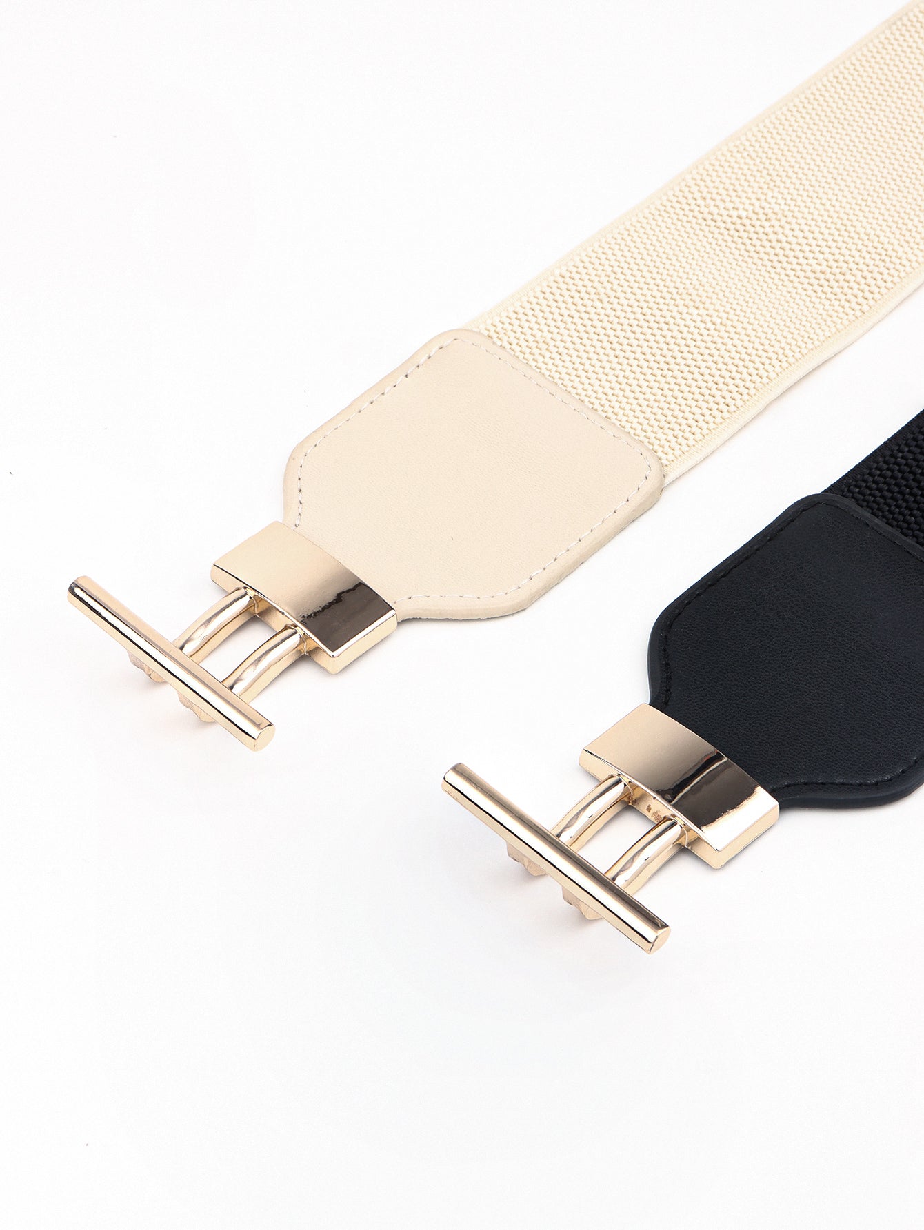 PU Elastic Wide Belt with Alloy Buckle - Flip Flop Dynasty