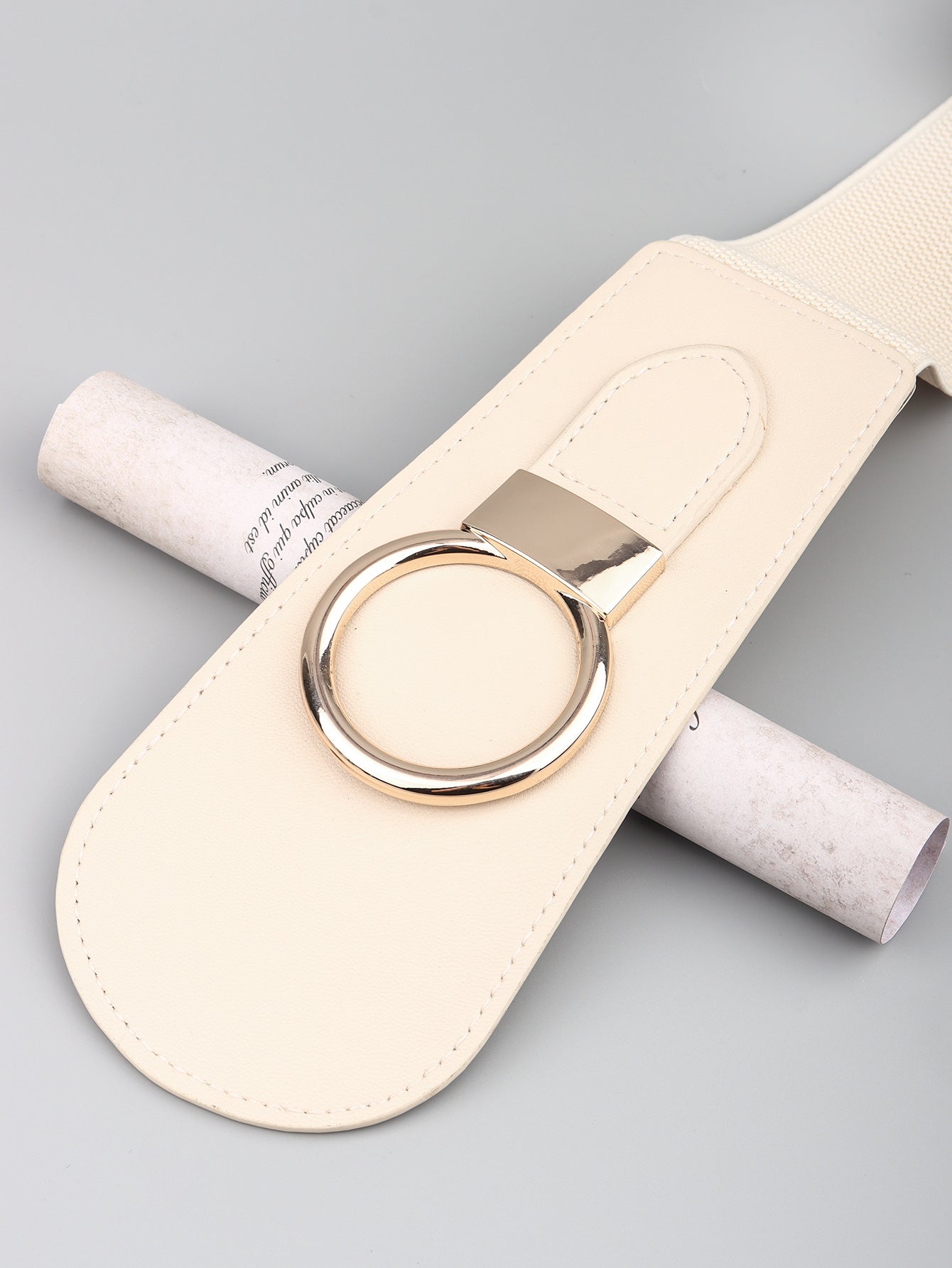 PU Elastic Wide Belt with Alloy Buckle - Flip Flop Dynasty