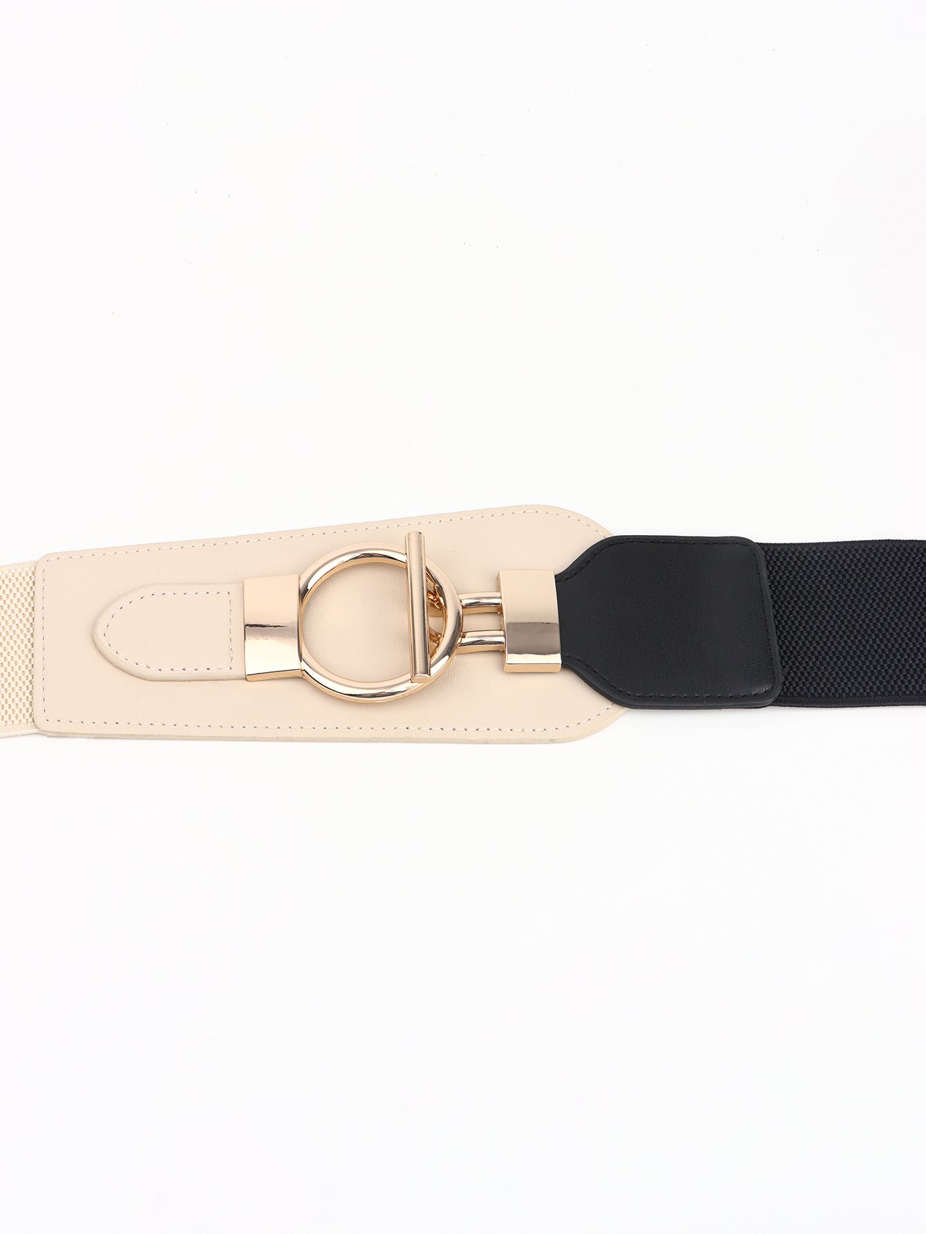 PU Elastic Wide Belt with Alloy Buckle - Flip Flop Dynasty
