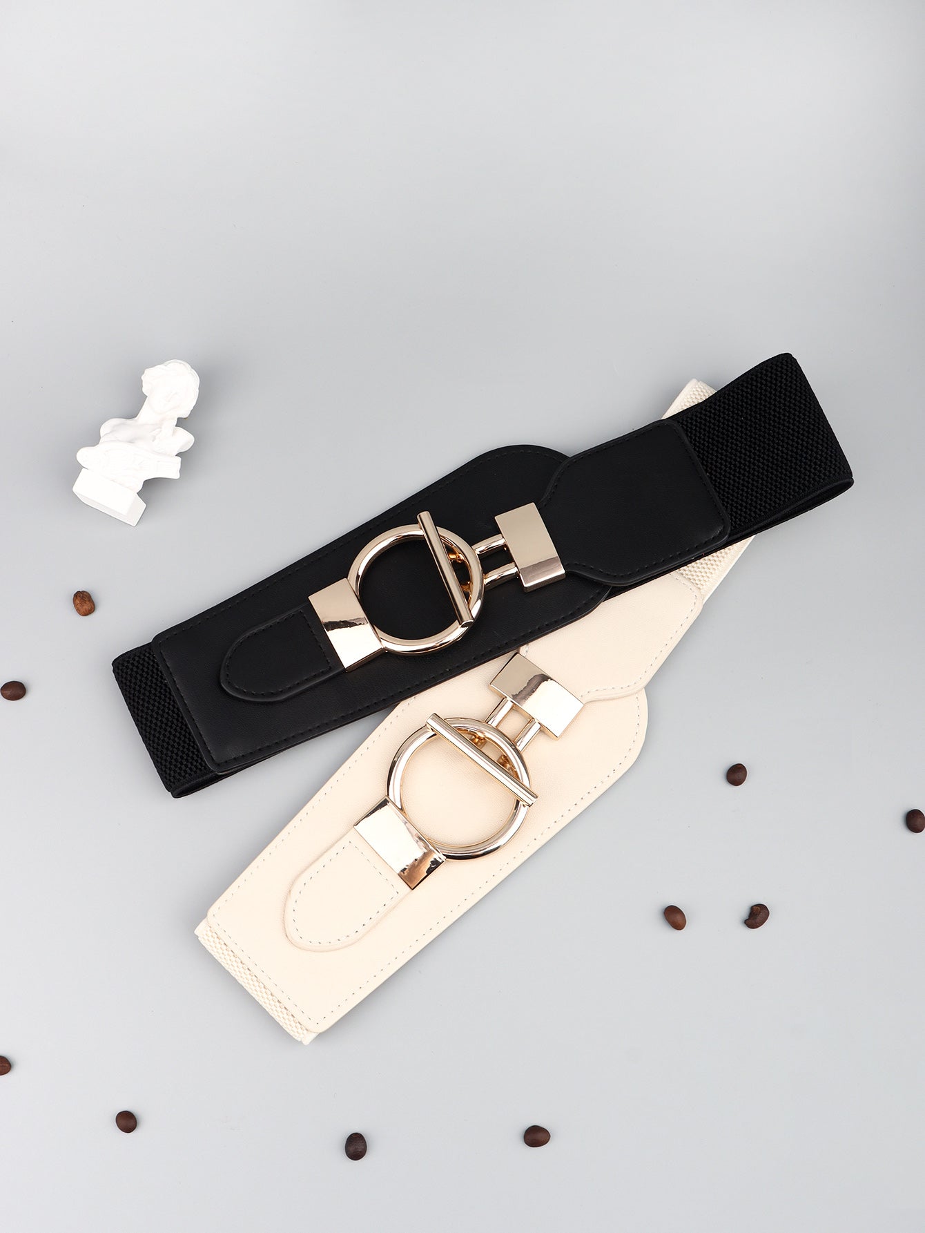 PU Elastic Wide Belt with Alloy Buckle - Flip Flop Dynasty