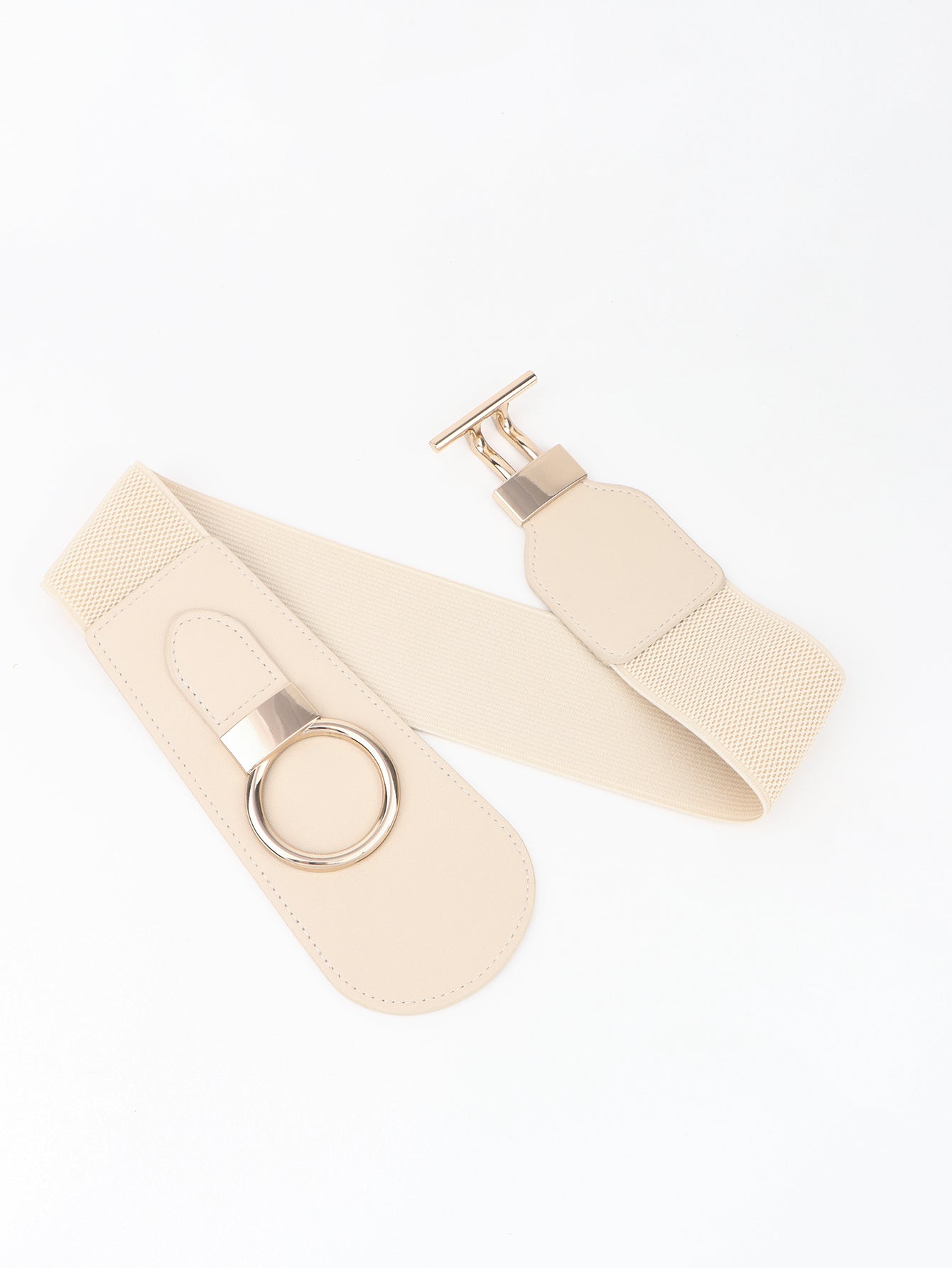 PU Elastic Wide Belt with Alloy Buckle - Flip Flop Dynasty