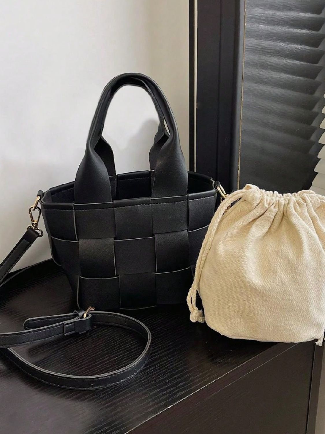 PU Leather Braided Bucket Bag - Flip Flop Dynasty