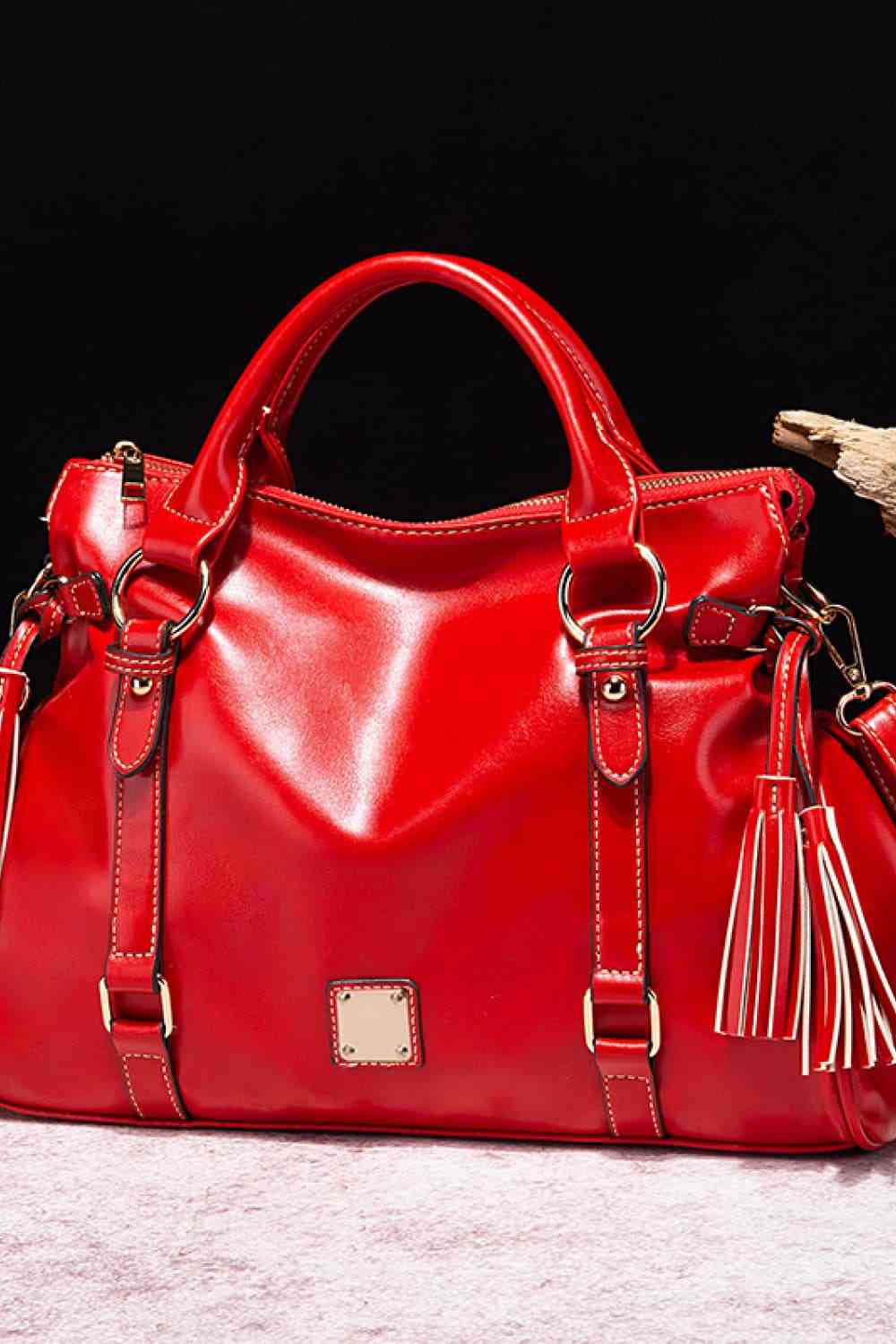 PU Leather Handbag with Tassels - Flip Flop Dynasty
