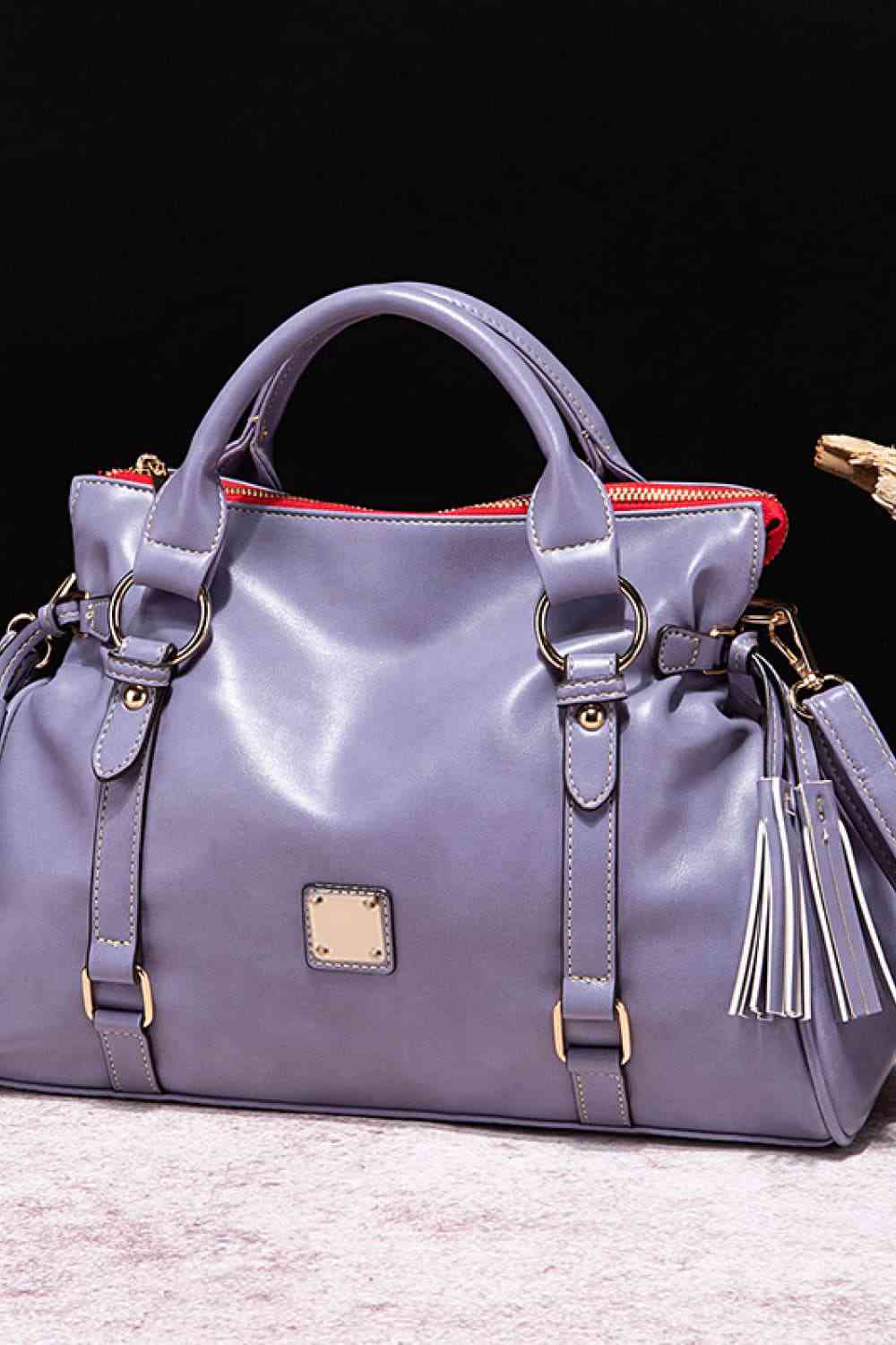 PU Leather Handbag with Tassels - Flip Flop Dynasty