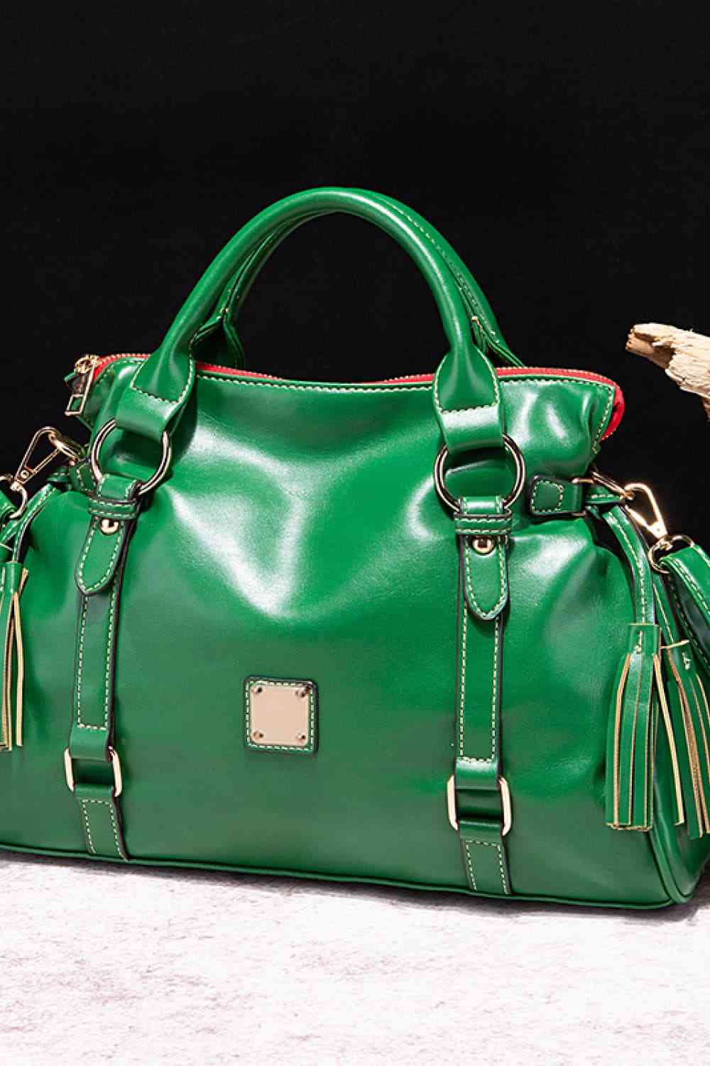 PU Leather Handbag with Tassels - Flip Flop Dynasty