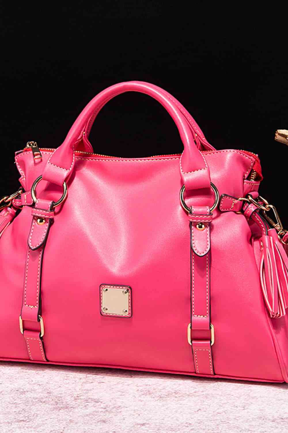 PU Leather Handbag with Tassels - Flip Flop Dynasty