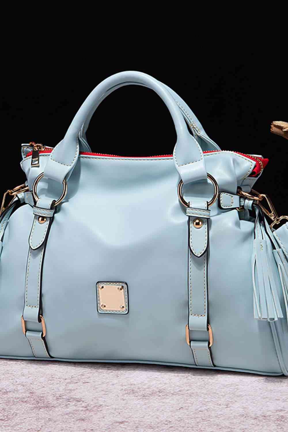 PU Leather Handbag with Tassels - Flip Flop Dynasty