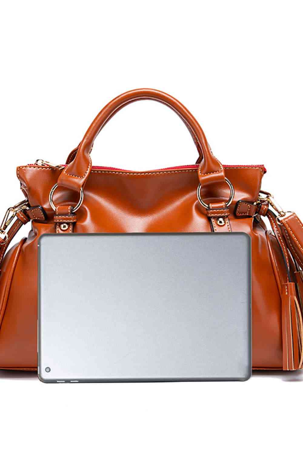 PU Leather Handbag with Tassels - Flip Flop Dynasty