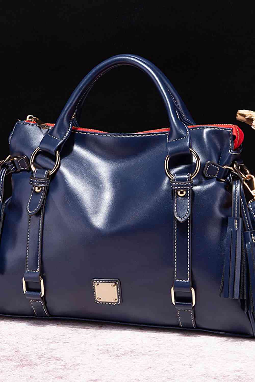 PU Leather Handbag with Tassels - Flip Flop Dynasty
