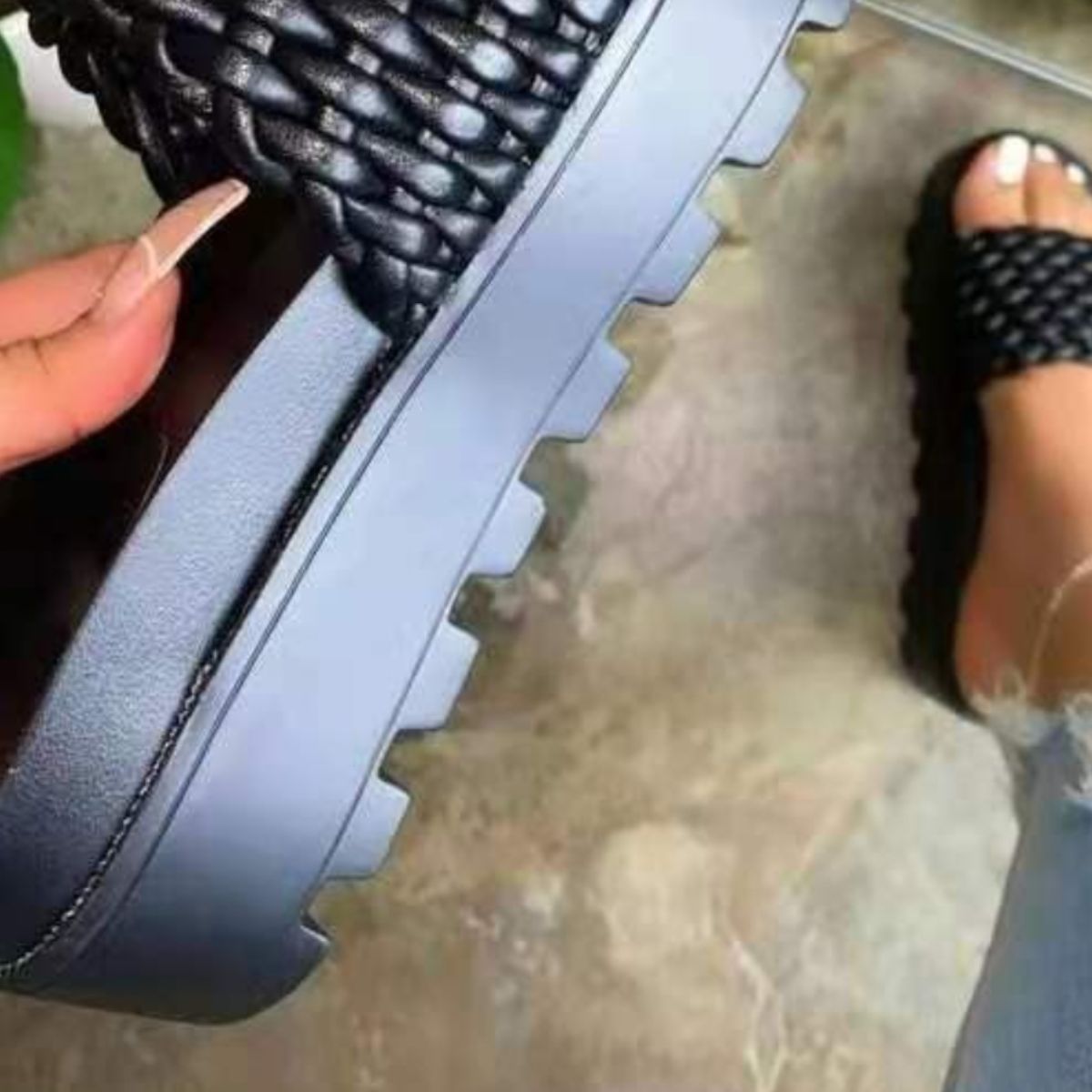 PU Leather Open Toe Platform Sandals - Flip Flop Dynasty