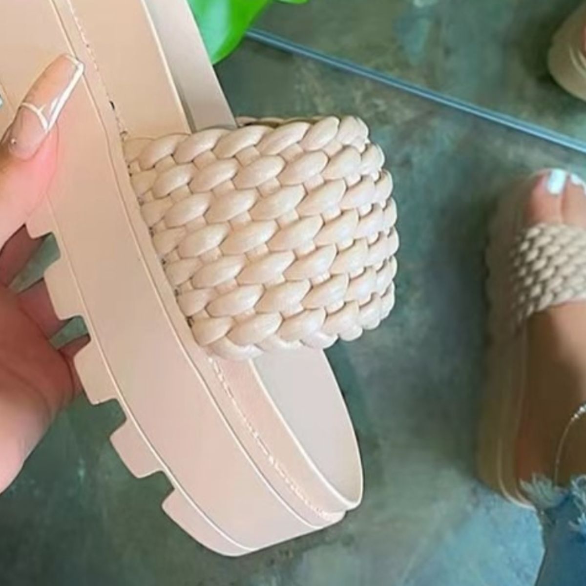 PU Leather Open Toe Platform Sandals - Flip Flop Dynasty