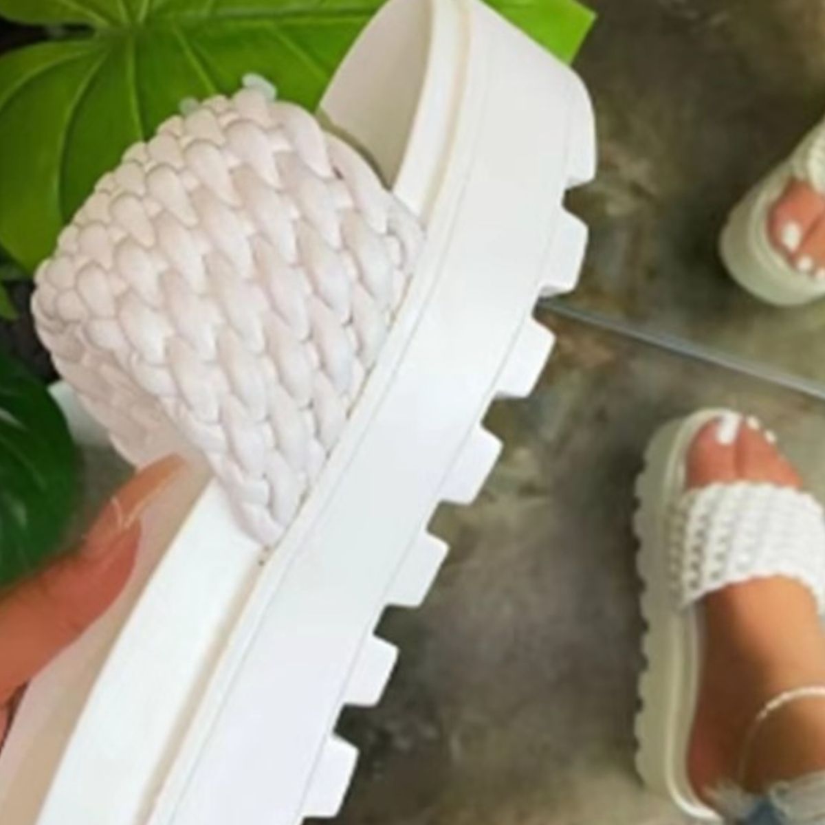 PU Leather Open Toe Platform Sandals - Flip Flop Dynasty