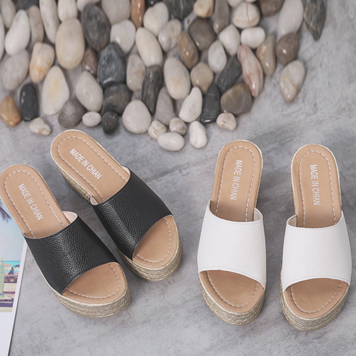 PU Leather Open Toe Sandals - Flip Flop Dynasty