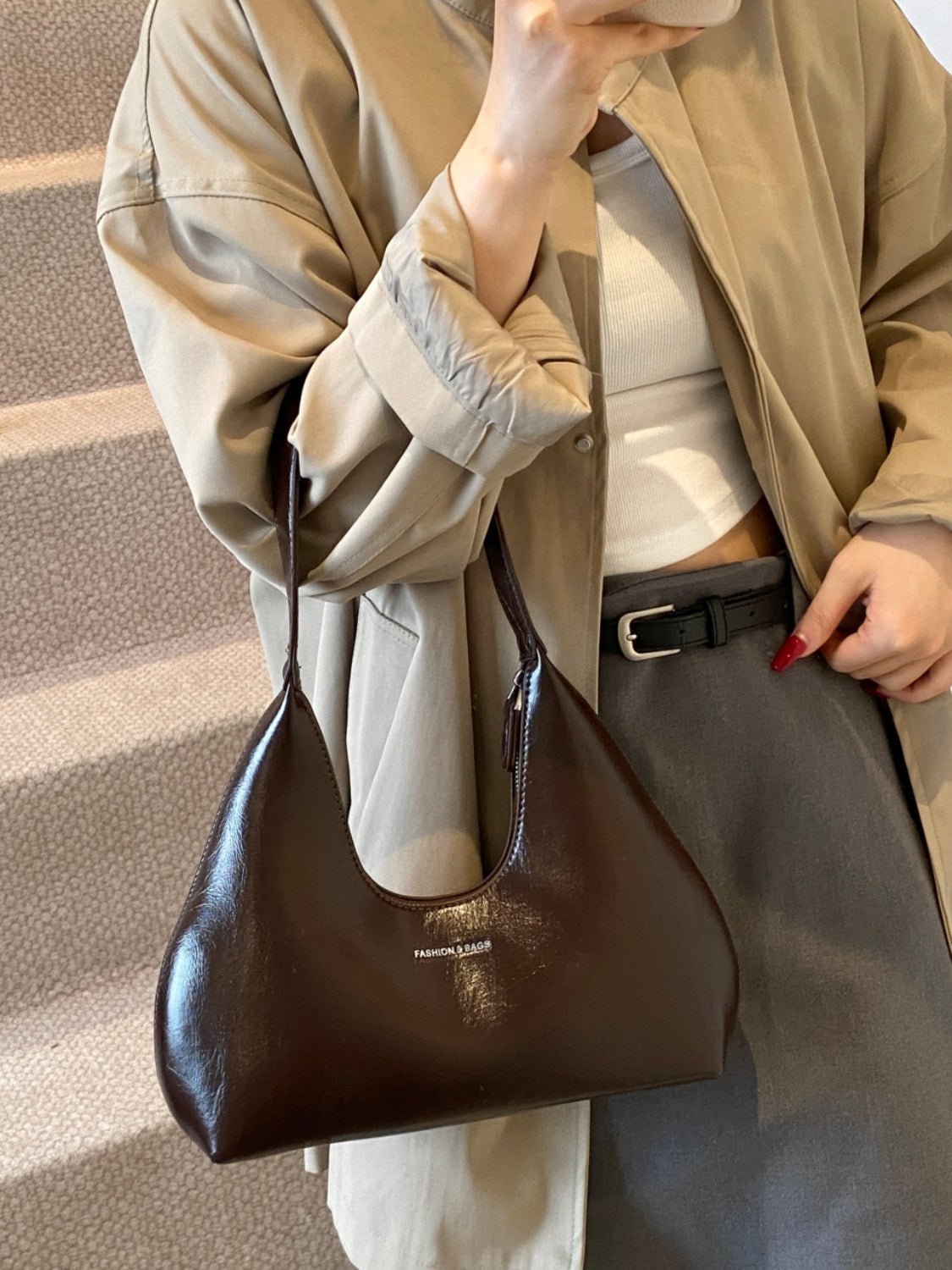 PU Leather Shoulder Bag - Flip Flop Dynasty