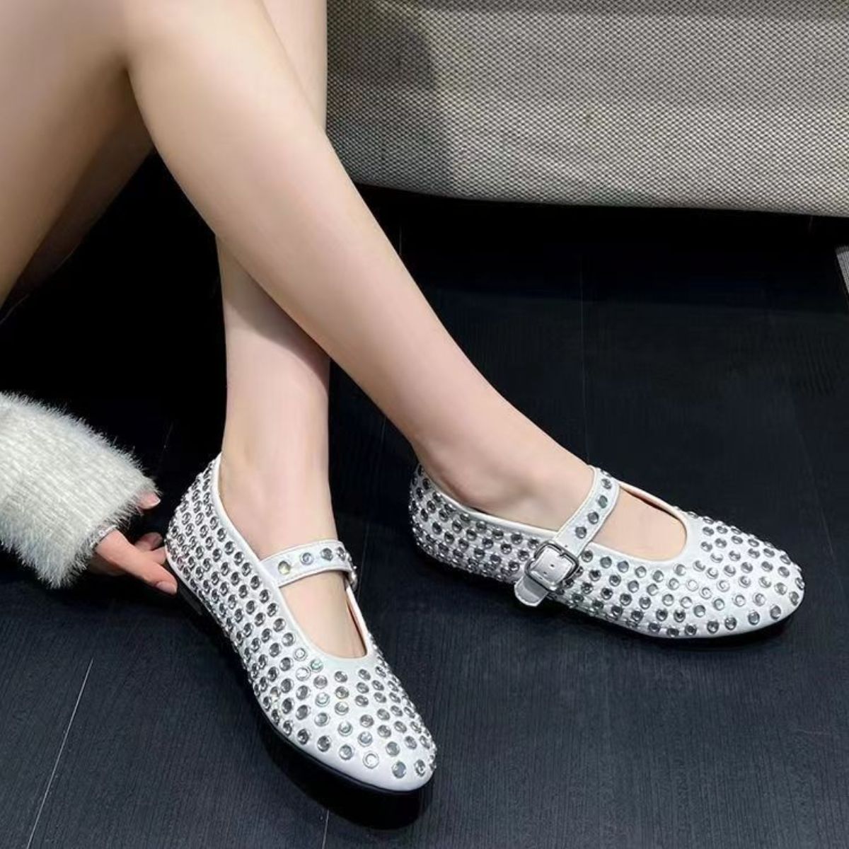 PU Leather Studded Flat Loafers - Flip Flop Dynasty