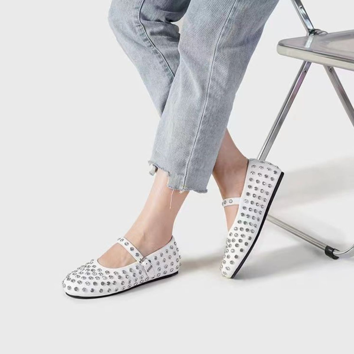 PU Leather Studded Flat Loafers - Flip Flop Dynasty