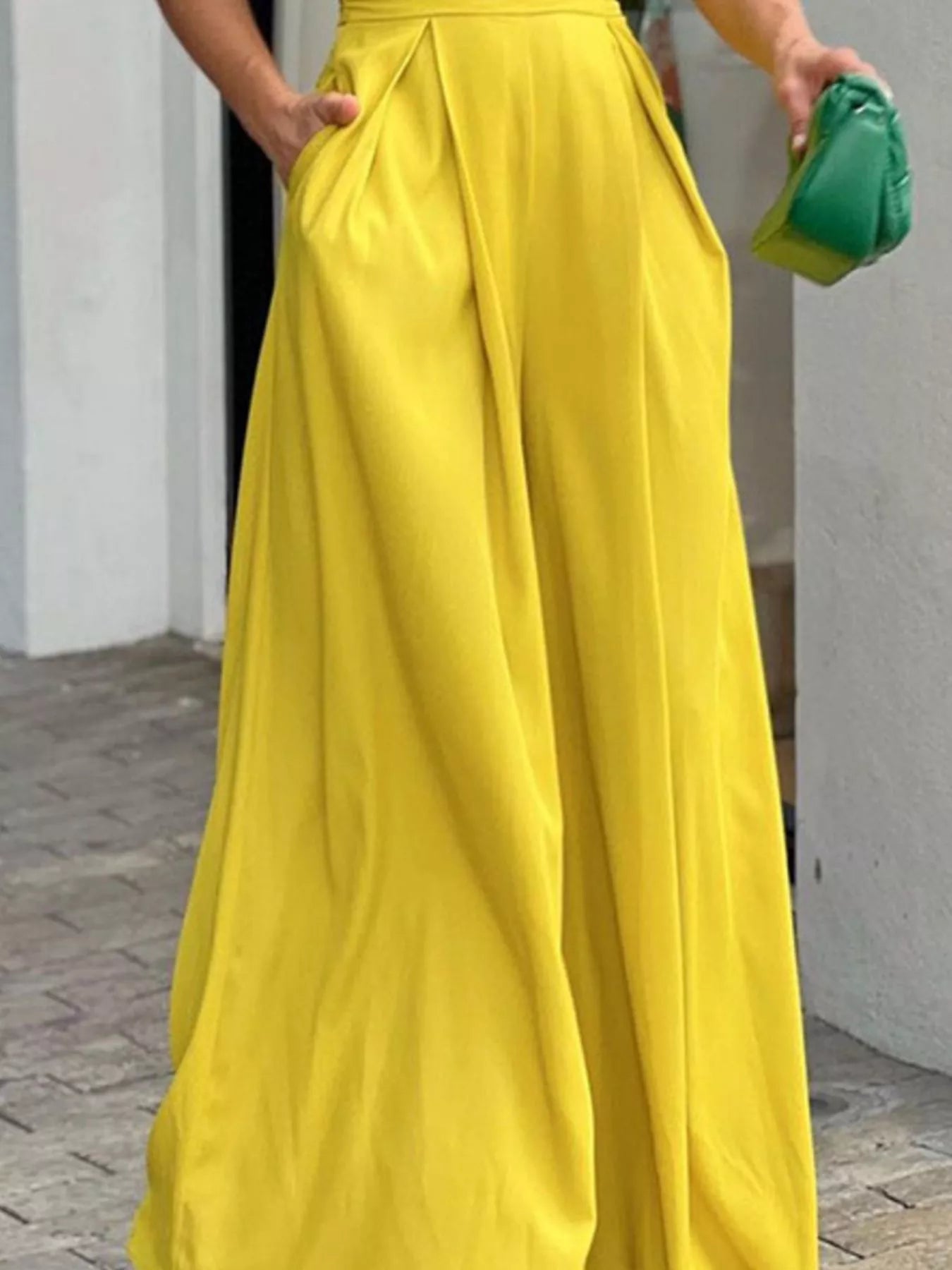 Puff Sleeve Wide Leg Jumpsuit - Flip Flop Dynasty