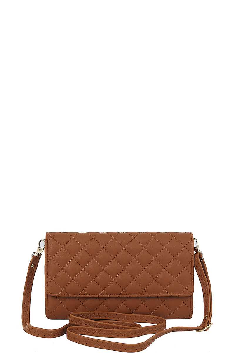 Quilt Design Stitching Crossbody Bag - Flip Flop Dynasty
