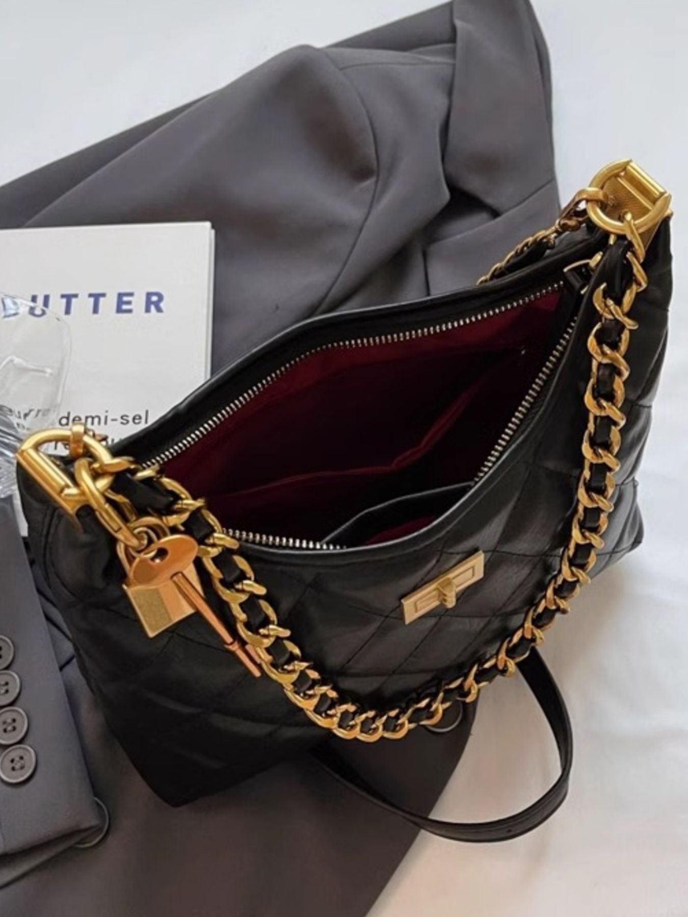 Quilted Chain Strap Shoulder Bag - Flip Flop Dynasty