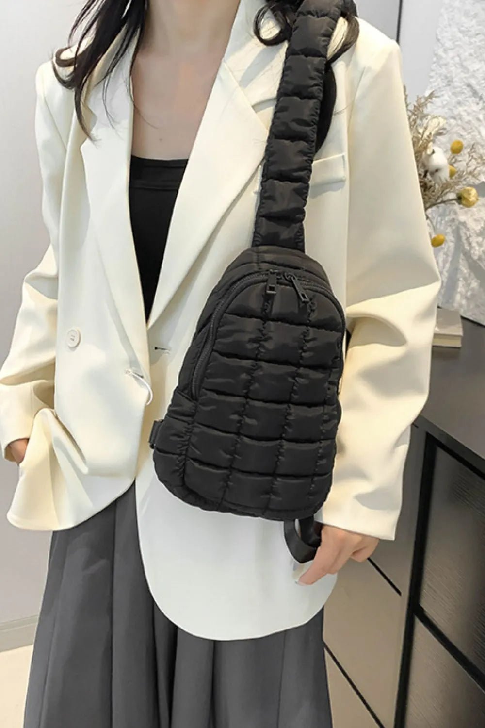 Quilted Nylon Crossbody Bag - Flip Flop Dynasty