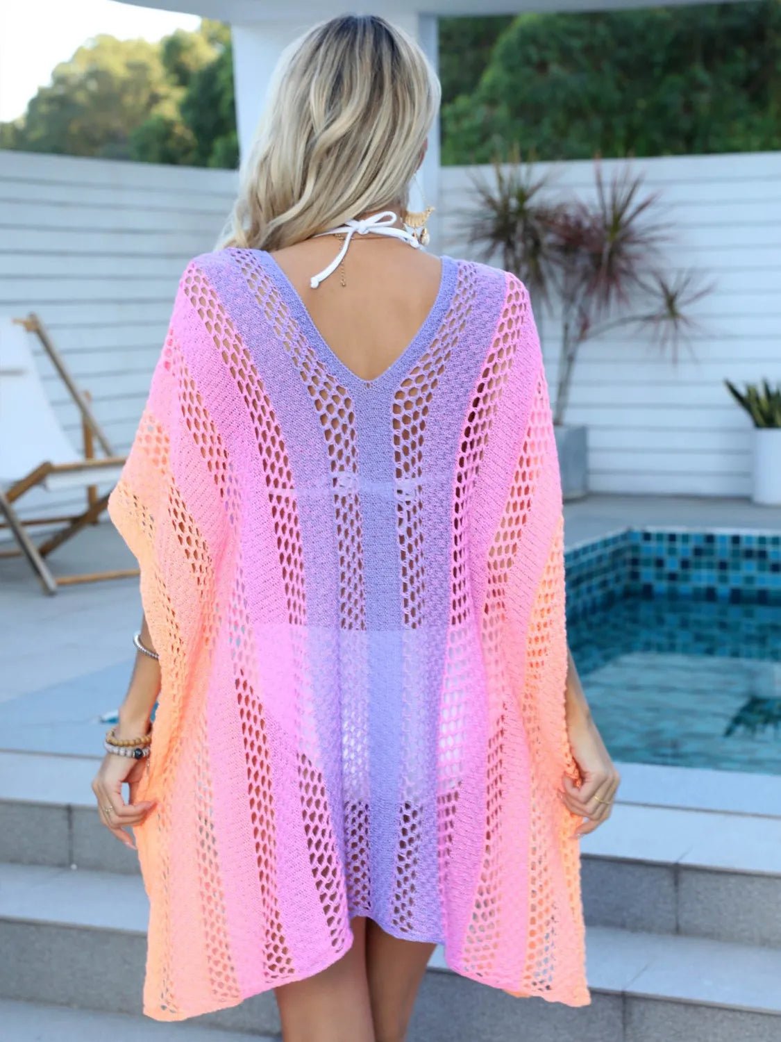 Rainbow Gradient Crochet Beach Cover Up - Flip Flop Dynasty