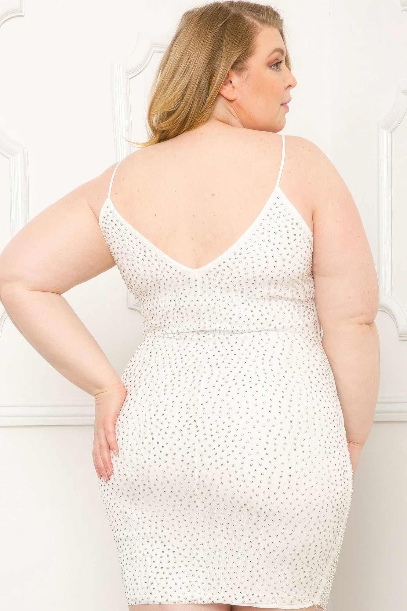 Rhinestone Body Plus Size Mini Dress - Flip Flop Dynasty
