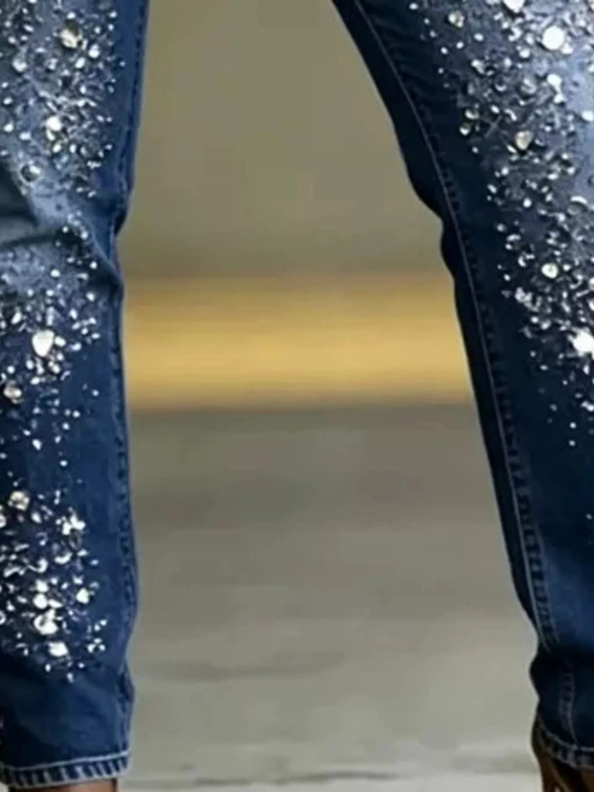 Rhinestone Embellished Slim Fit Jeans - Flip Flop Dynasty